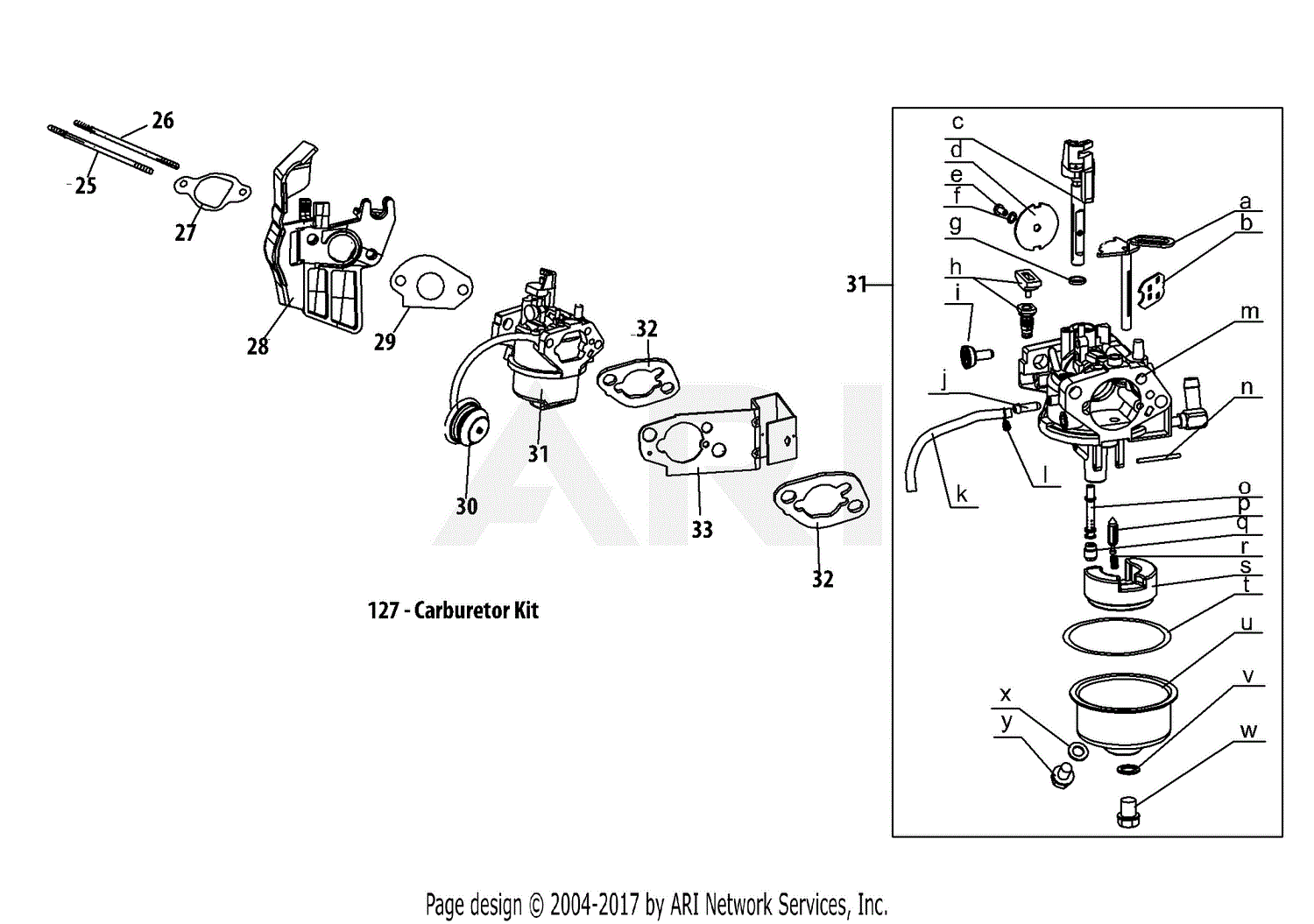 MTD 31A-63BD700 (2015) Parts Diagram for 170-SU Carburetor