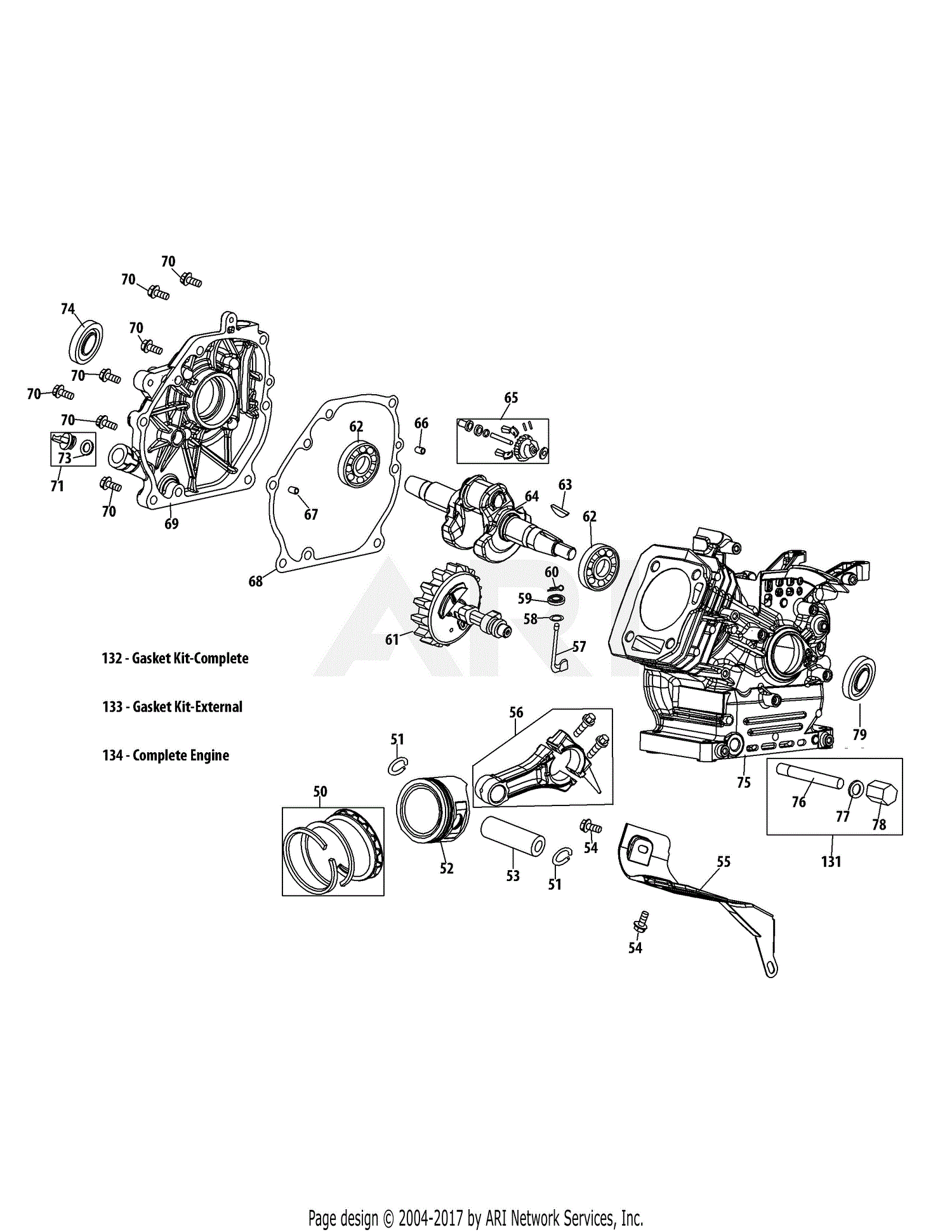 MTD 31AM63FF752 (2015) Parts Diagram for 370-SUC Crankcase