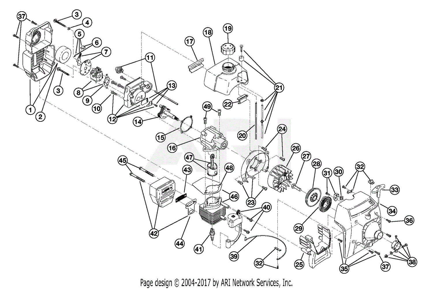 MTD 2800m 41AD280G000 41AD280G000 2800m Parts Diagram for Engine