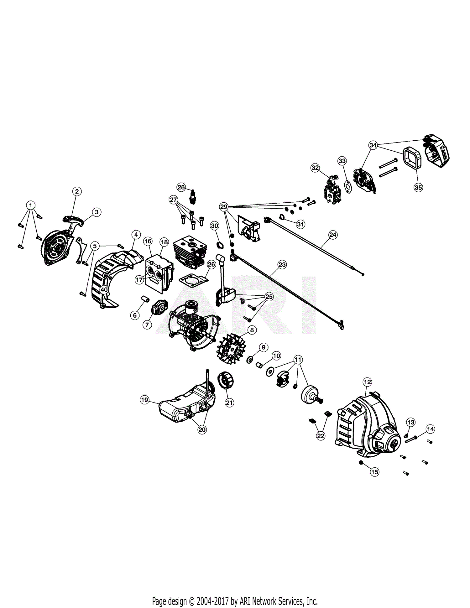 MTD Y2900EC 41AD290C900 Parts Diagram for Engine Assembly