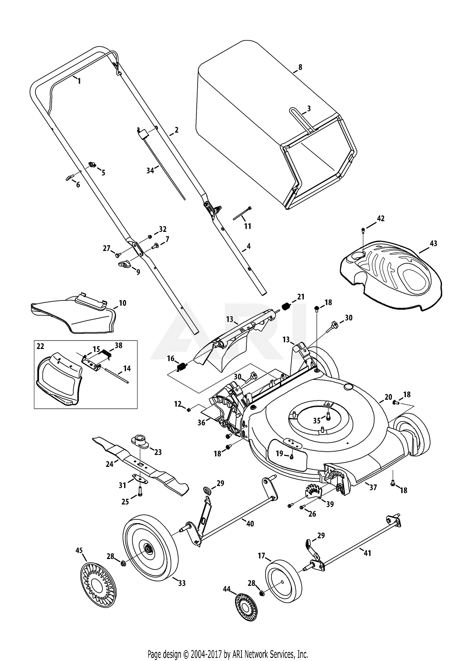 MTD 11A-B22J701 (2013) Parts Diagram for General Assembly