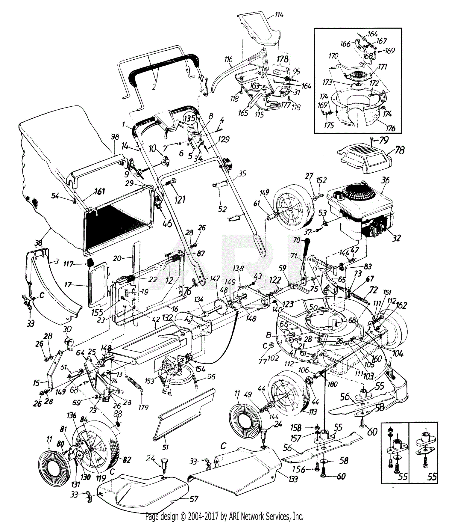 MTD 124-848L401 (1994) Parts Diagram for General Assembly