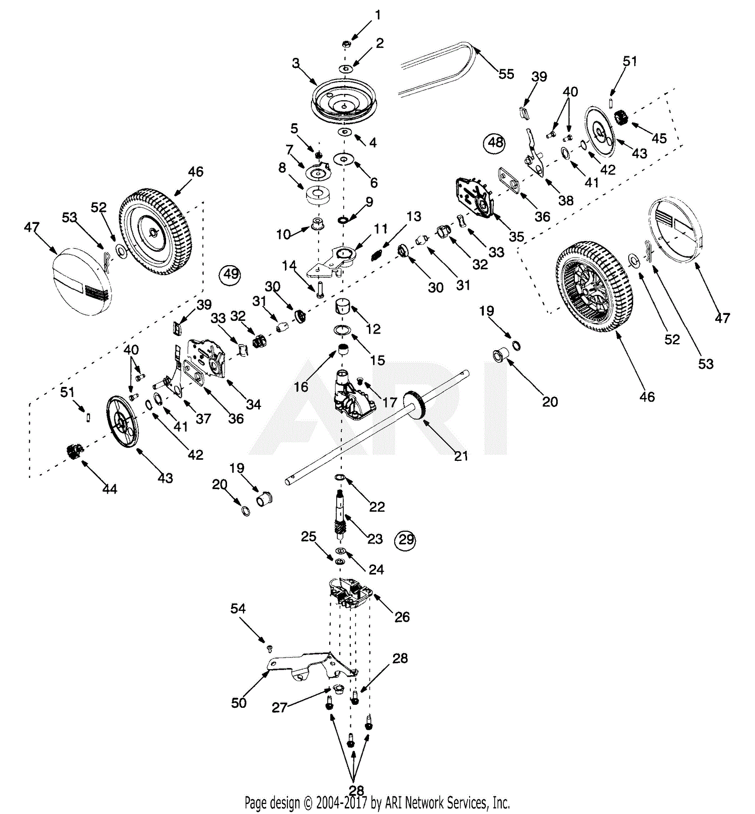 MTD 12A-559K401 (1998) Parts Diagram for Drive Assembly (Model 559)