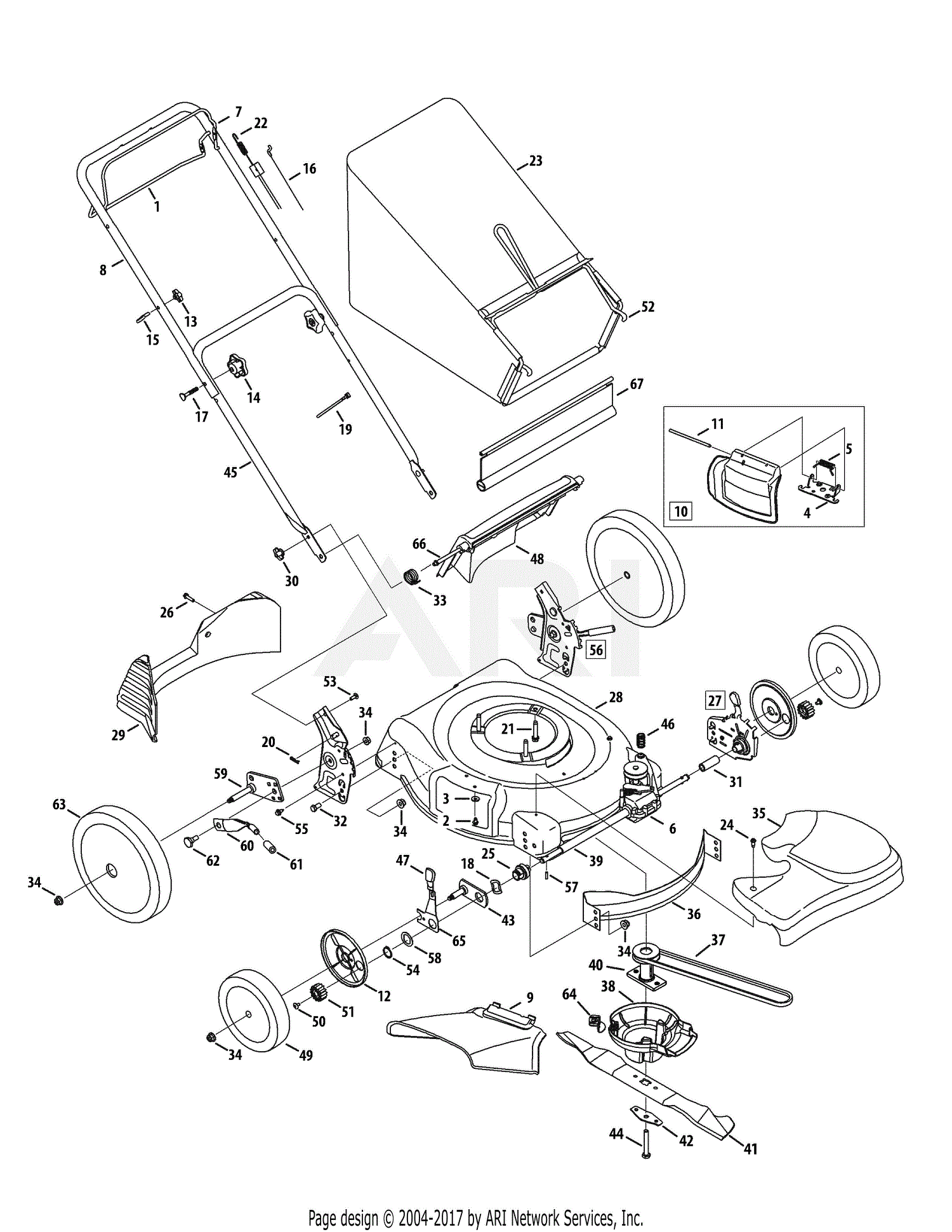 MTD 12A-569Q001 (2010) Parts Diagram for General Assembly 12A-569Q