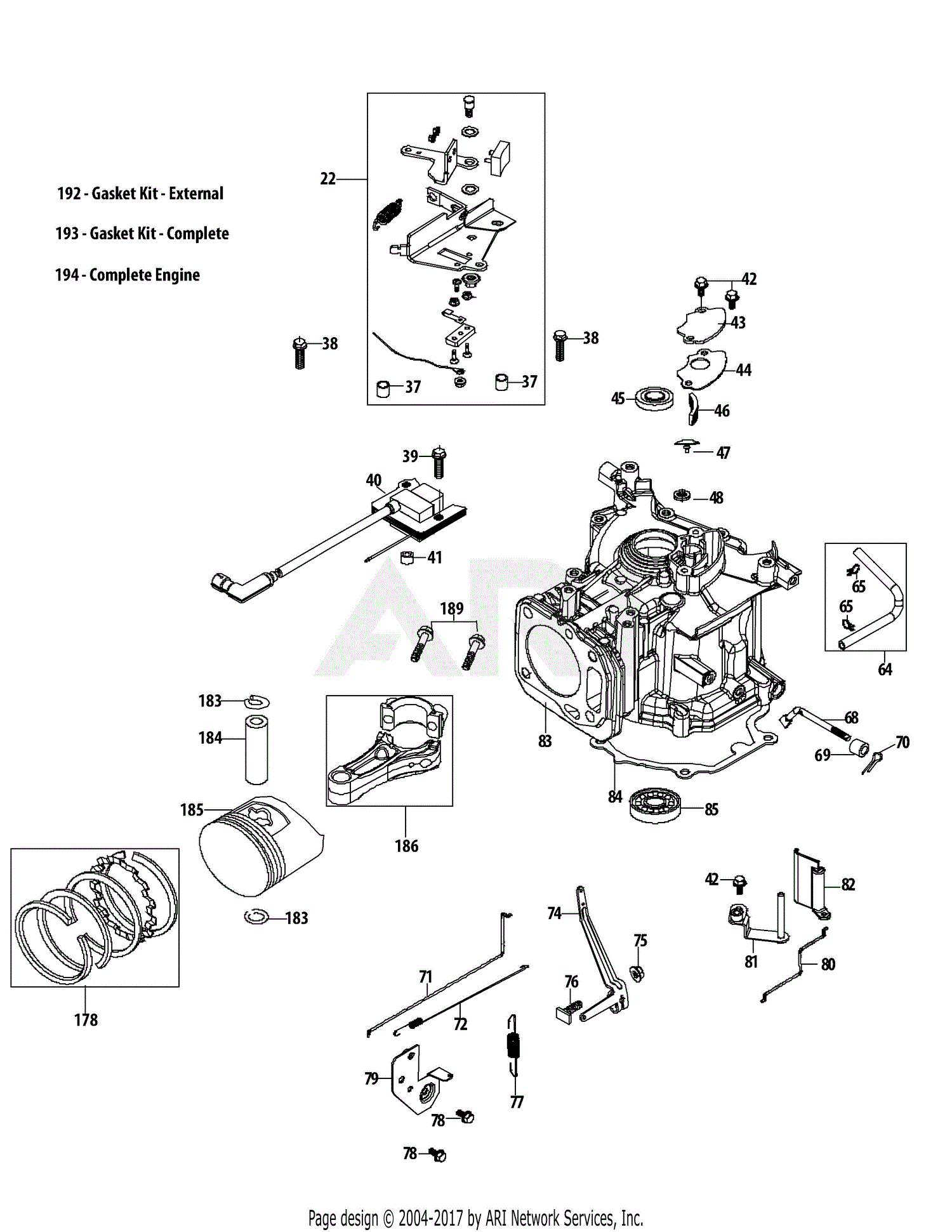 MTD 12A-A1M9001 (2012) Parts Diagram for 5P65M0C Crankcase