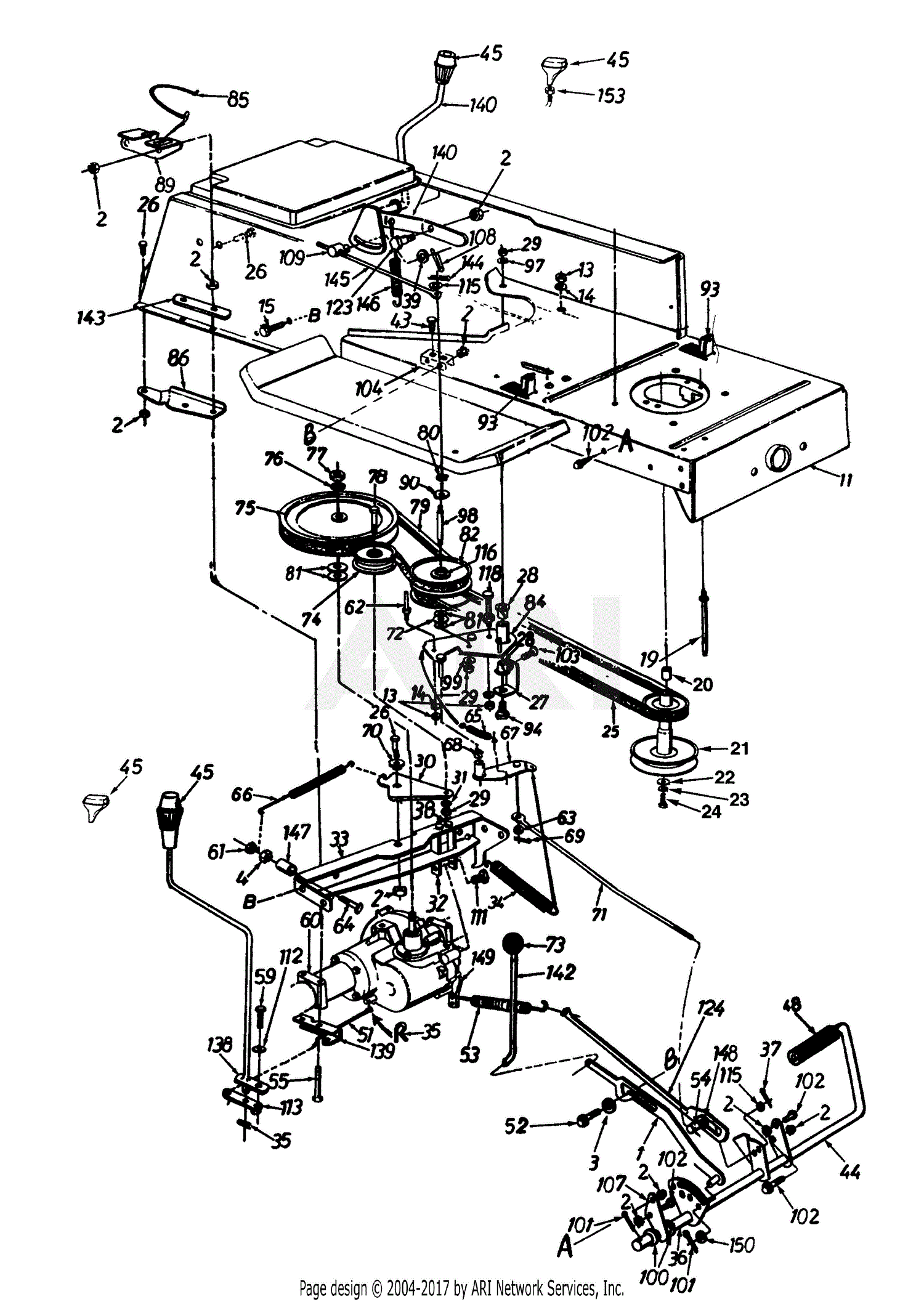 MTD 1361614G401 (1996) Parts Diagram for Drive/Pedal Assembly