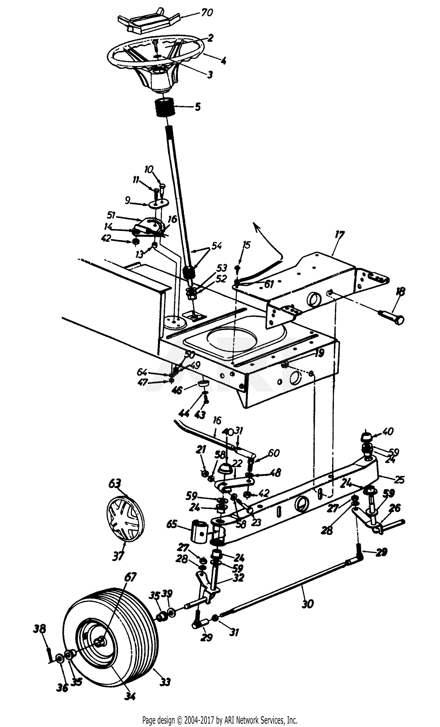 MTD 136A694F401 (1996) Parts Diagram for Front Axle