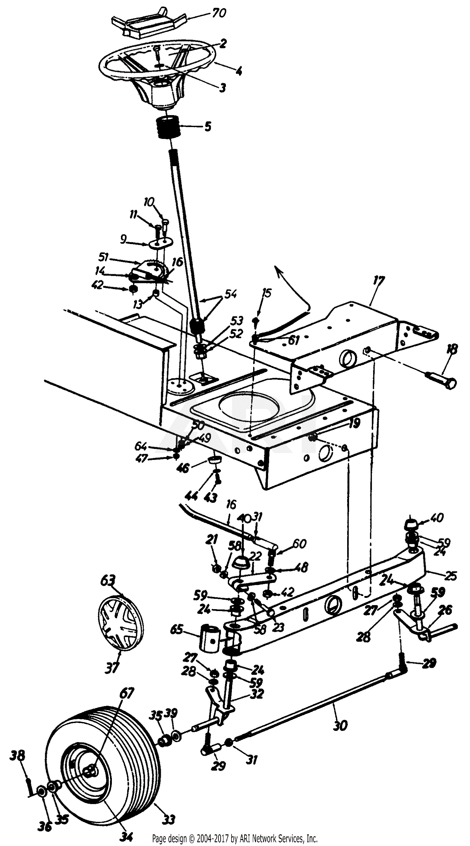 MTD 136X694G401 (1996) Parts Diagram for Front Axle