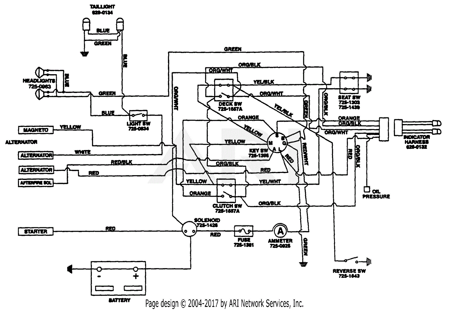 MTD 13A1674G401 (1997) Parts Diagram for Wire Harness