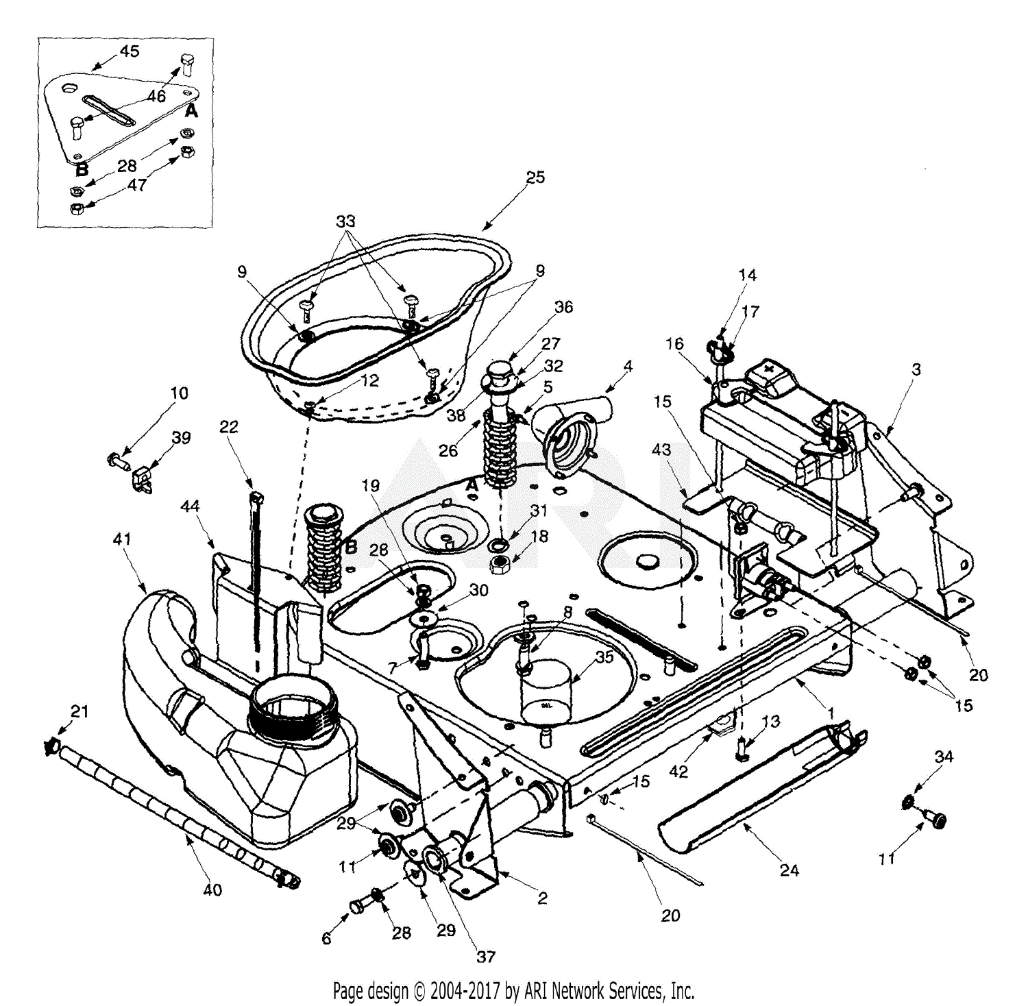 MTD 13A-325-402 (1999) Parts Diagram for Frame Assembly