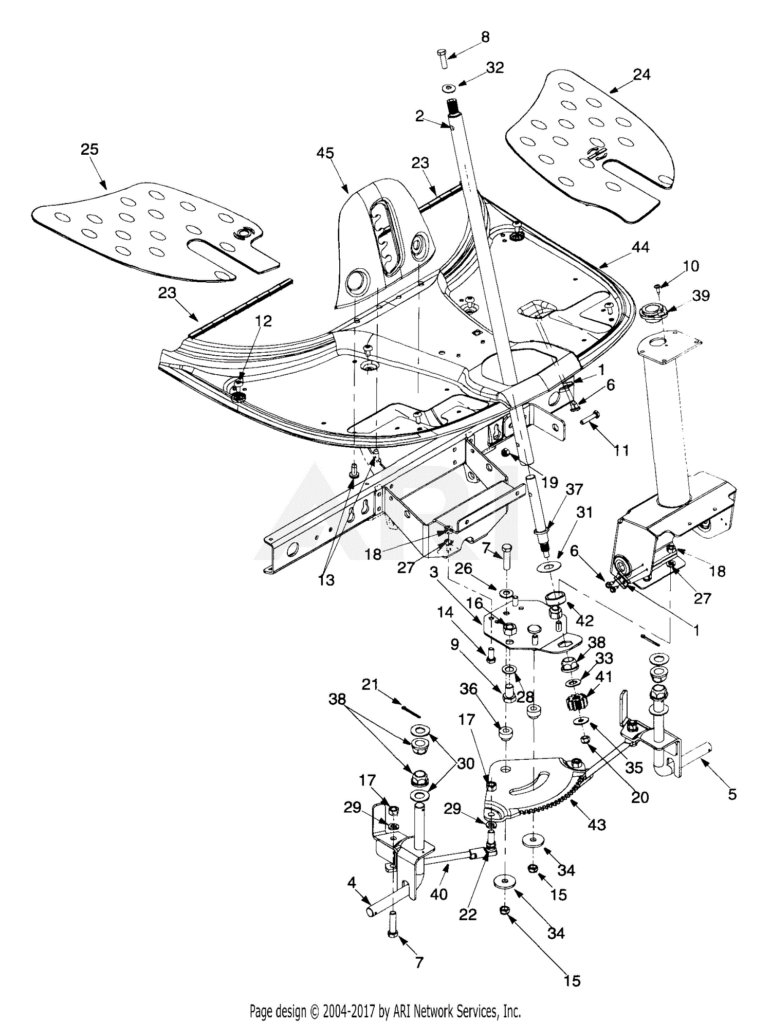 Mtd 13a 325 402 1999 Parts Diagram For Steering Assembly