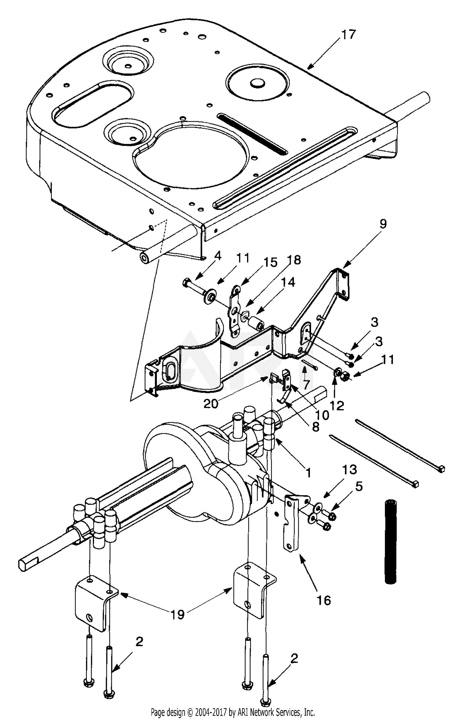 Mtd 13a 325 402 1999 Parts Diagram For Transaxle Assembly