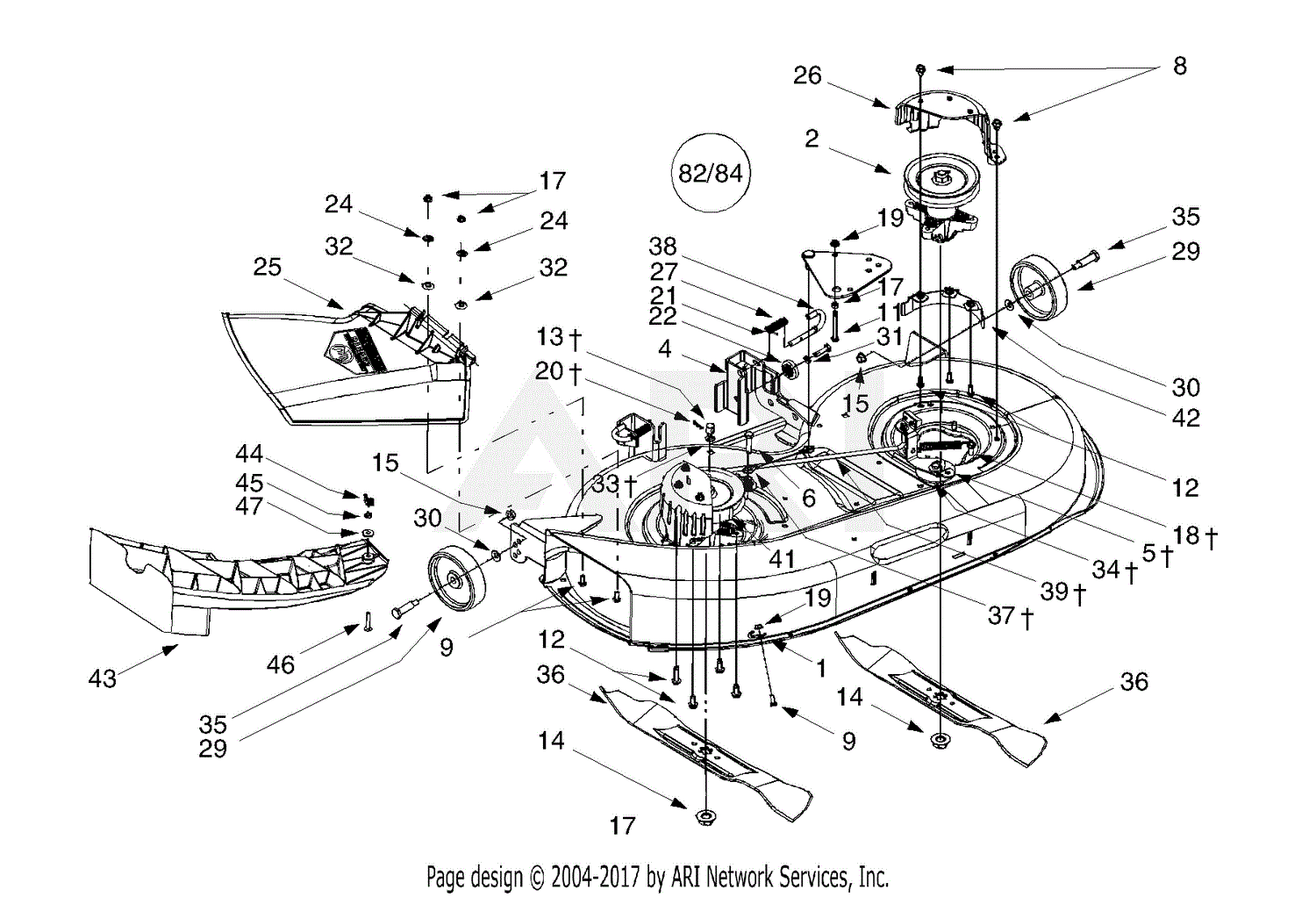 Mtd 13ak604g401  2000  Parts Diagram For Deck Assembly  U0026quot G U0026quot