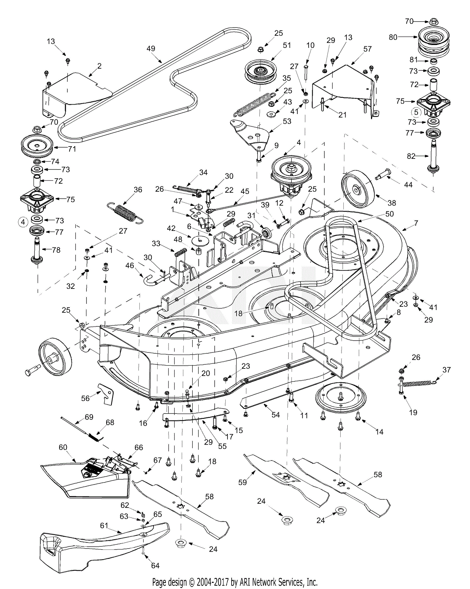 Mtd 13at614h401  2003  Parts Diagram For Deck Assembly H