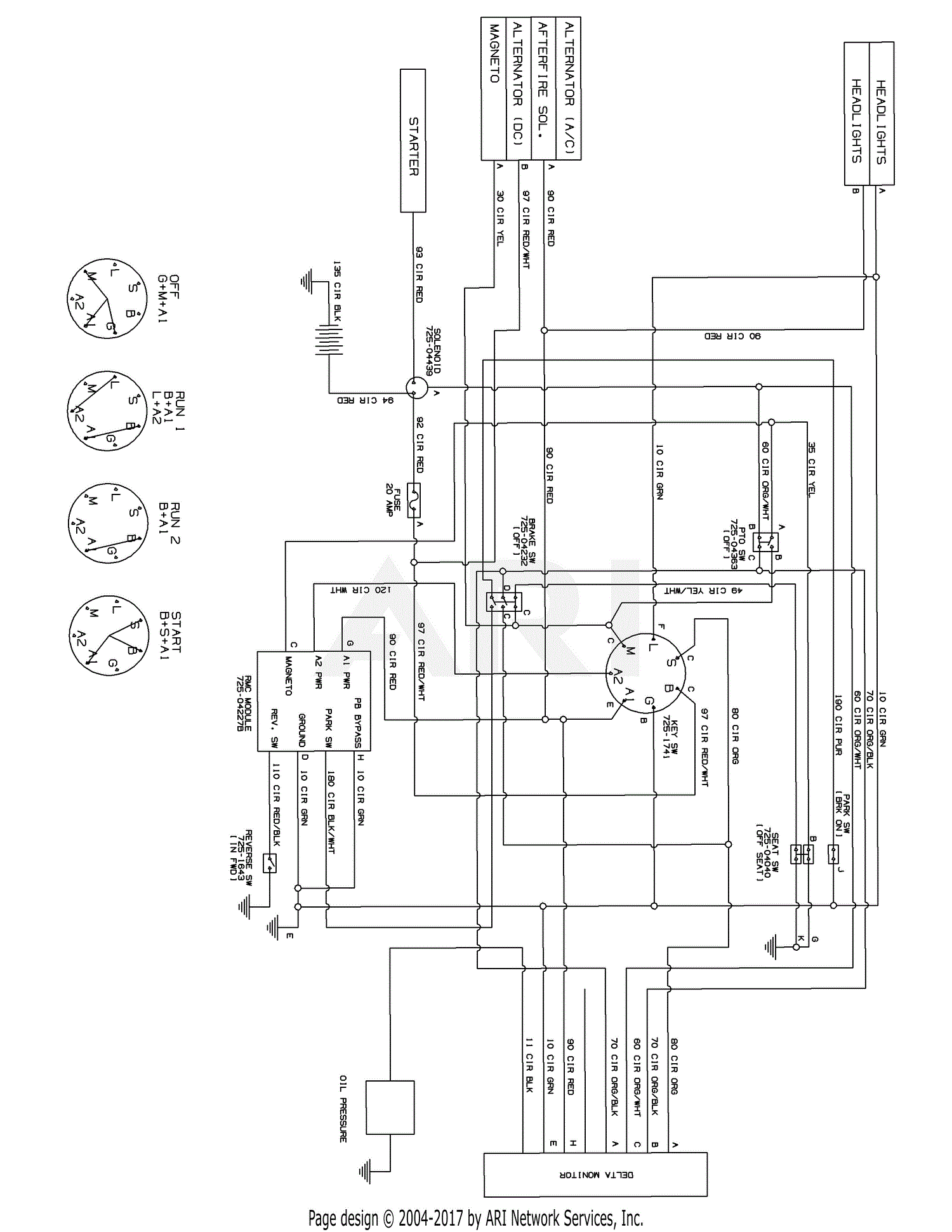 MTD 13AX90YT001 (2010) Parts Diagram for Electrical Schematic