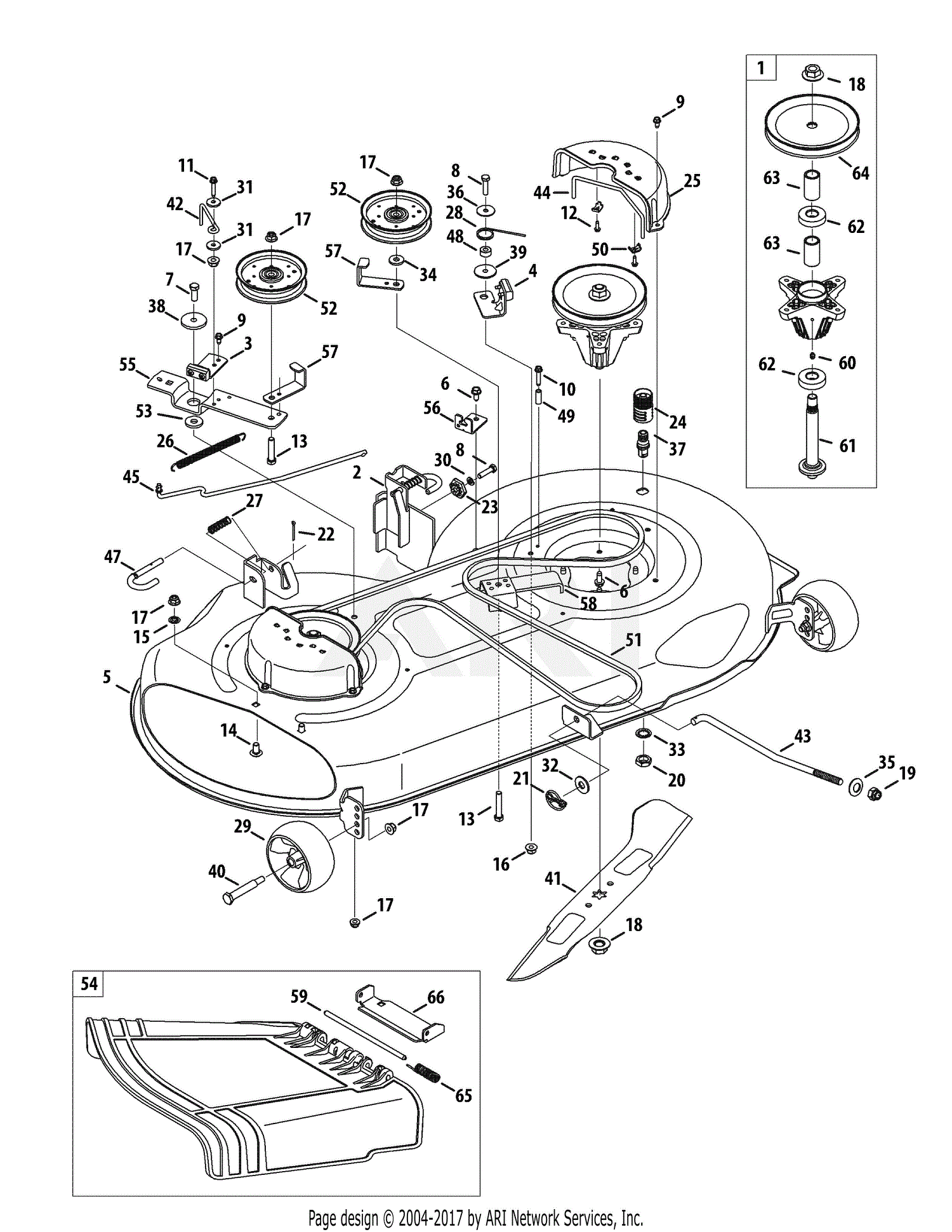 Mtd 13ax90yt001  2010  Parts Diagram For Mower Deck 46