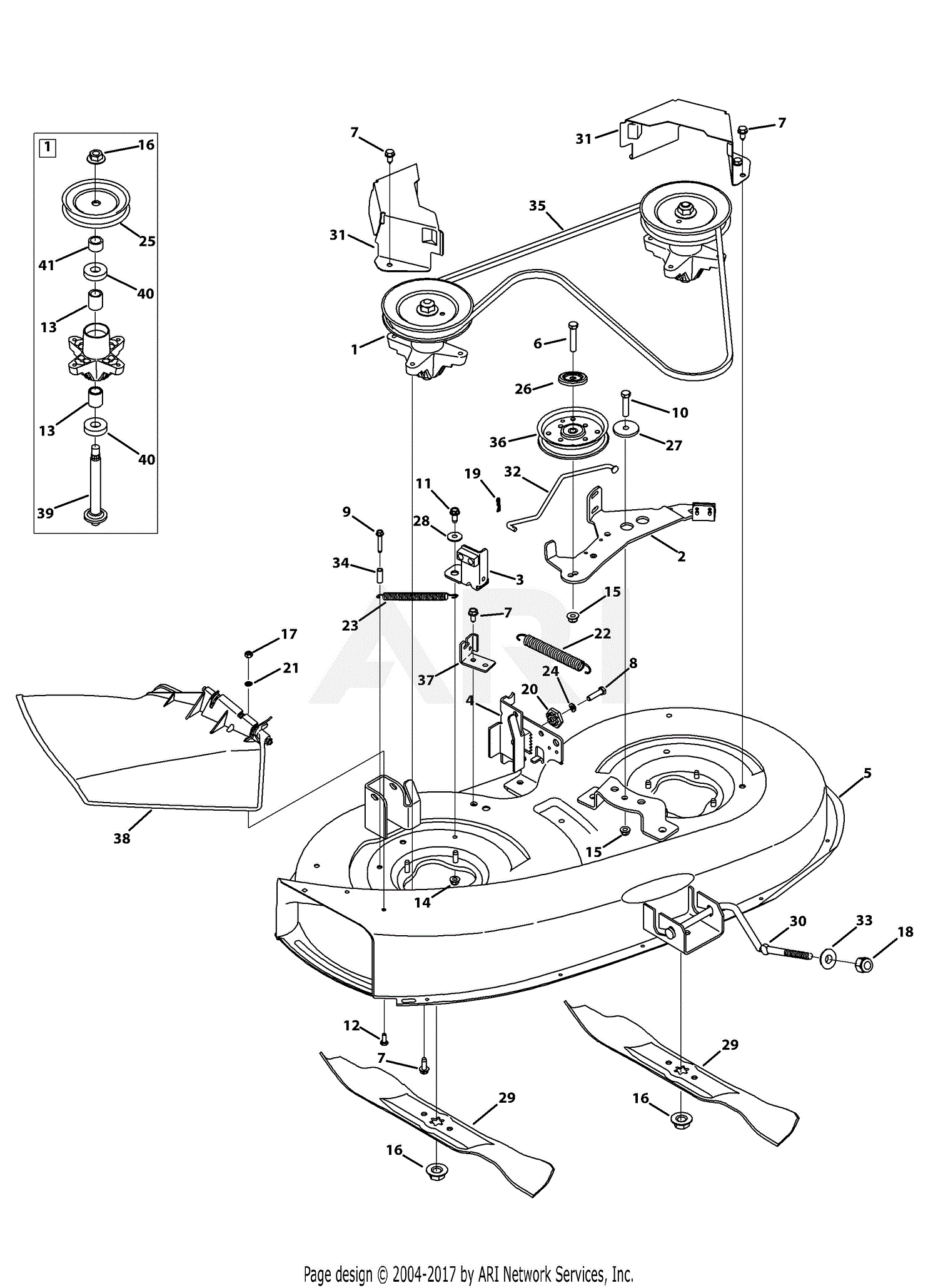 MTD 13AC76LF055 (2013) Parts Diagram for Mower Deck