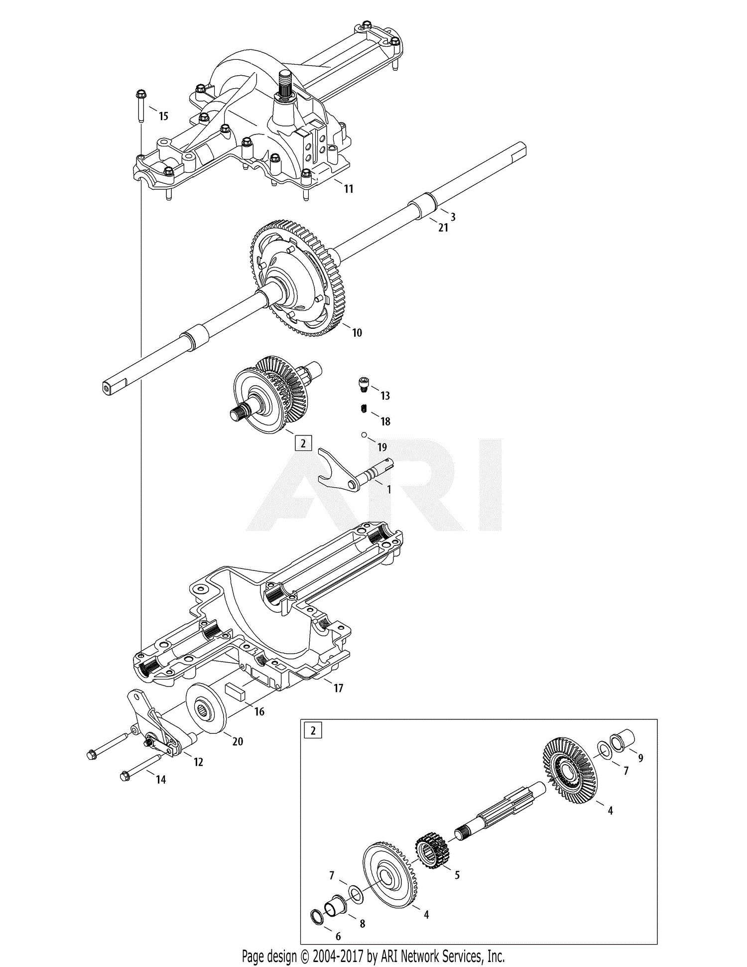 MTD 13AC76LF055 2013 Parts Diagram for Transmission