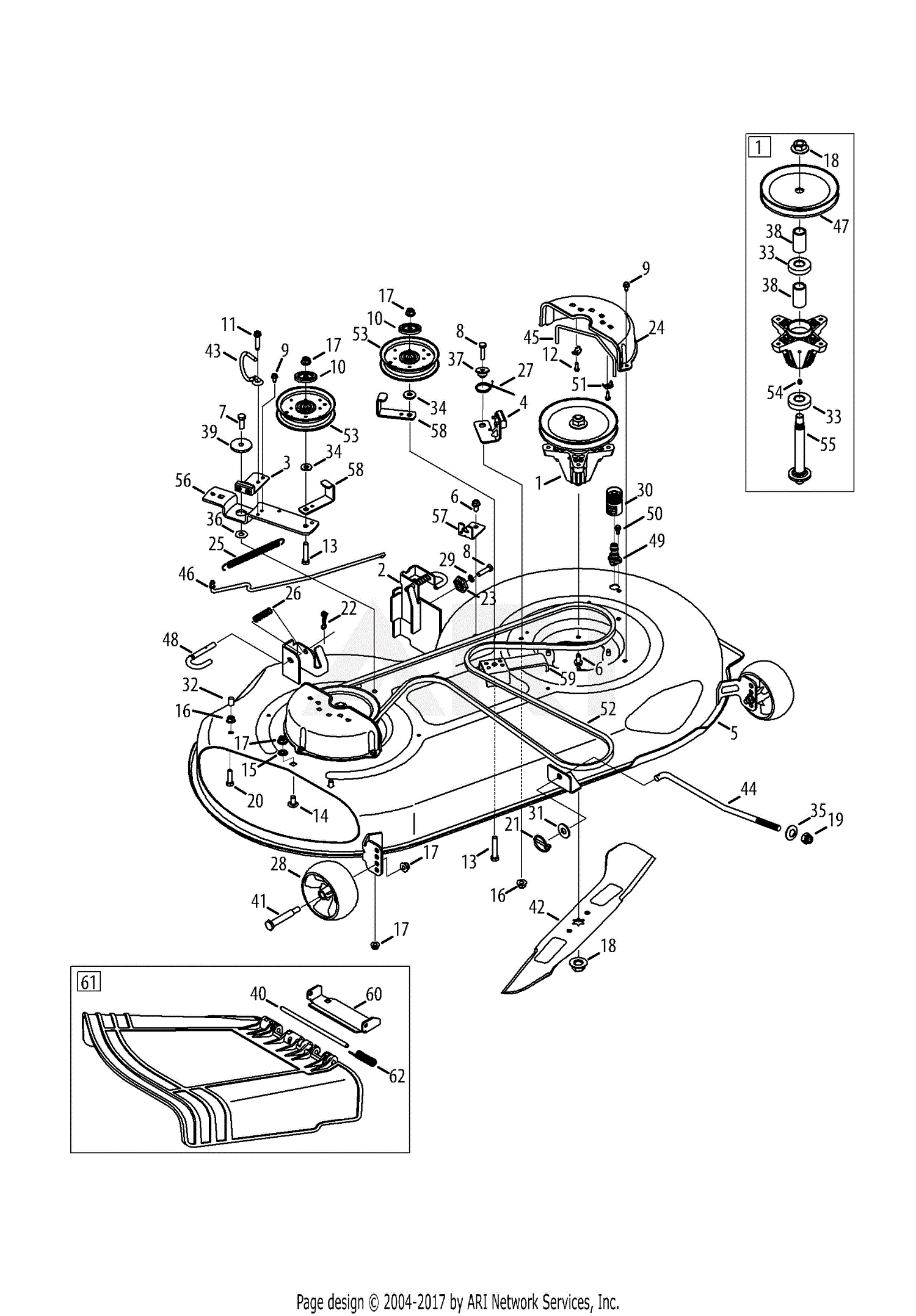 Mtd 13ax915t001  2013  Parts Diagram For Mower Deck
