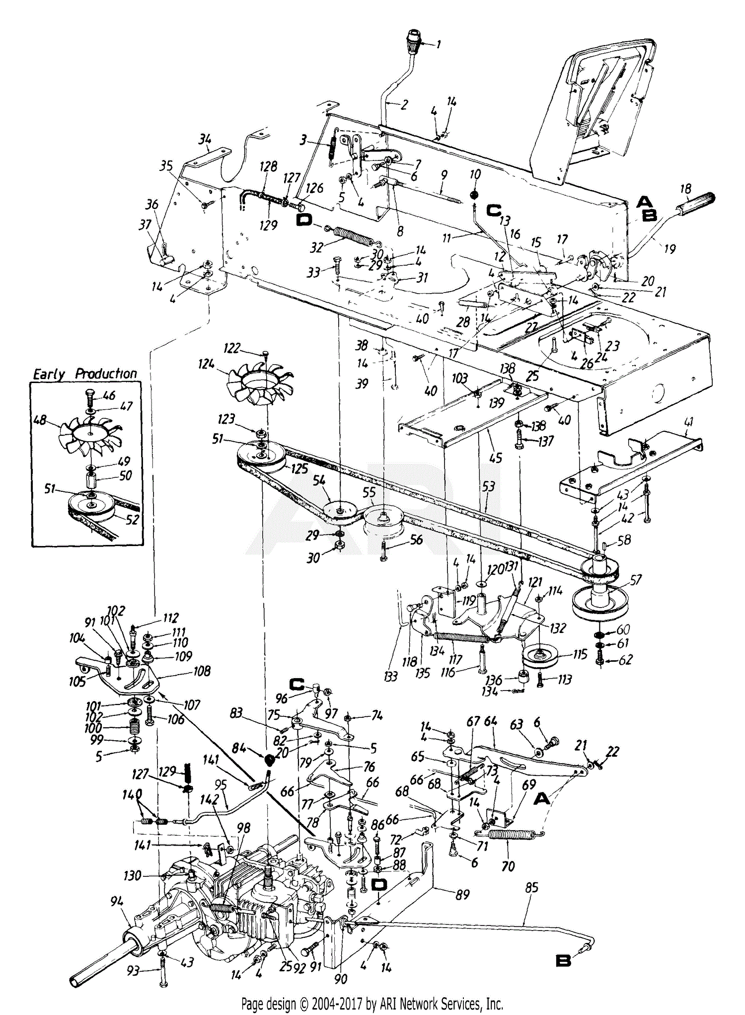 Mtd 143v834h401 1993 Parts Diagram For Drivespeed Control Assemblypedal Assemblyhitch Plate 2702