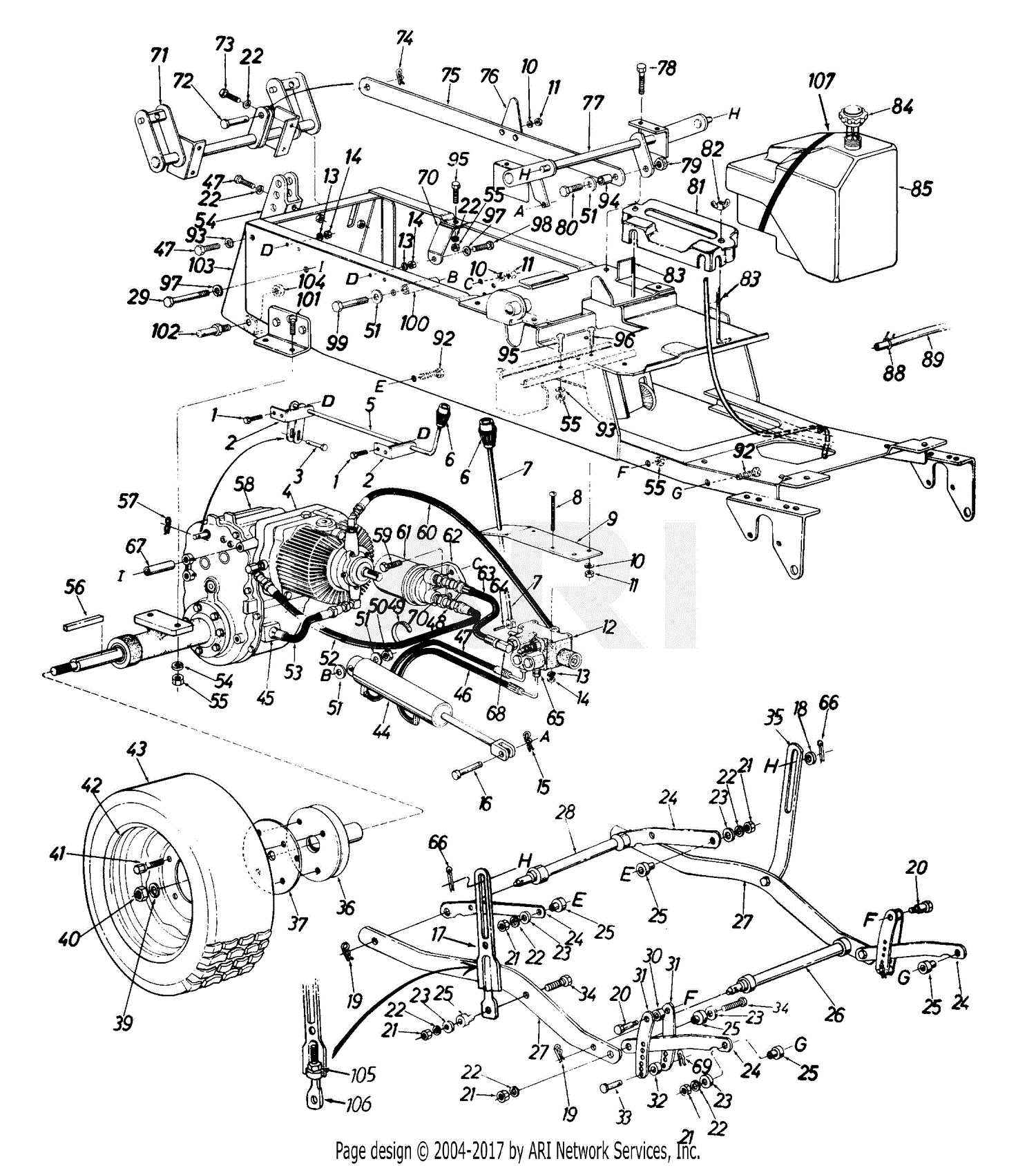 MTD 144-998P401 (1994) Parts Diagram for Speed Control/Driveshaft/Pedal ...