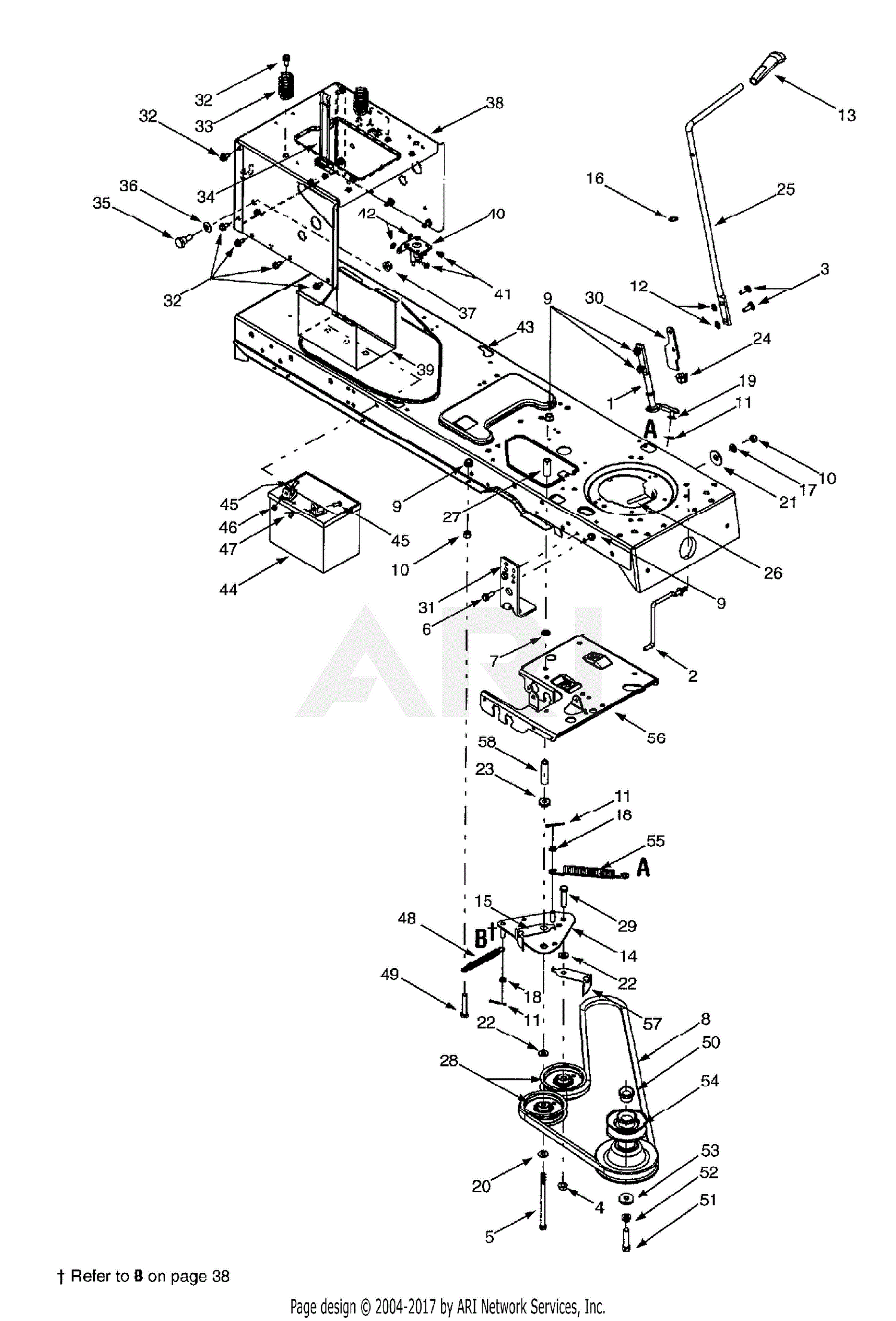 MTD 14AU804H401 (2002) Parts Diagram for PTO Engagement Lever Assembly