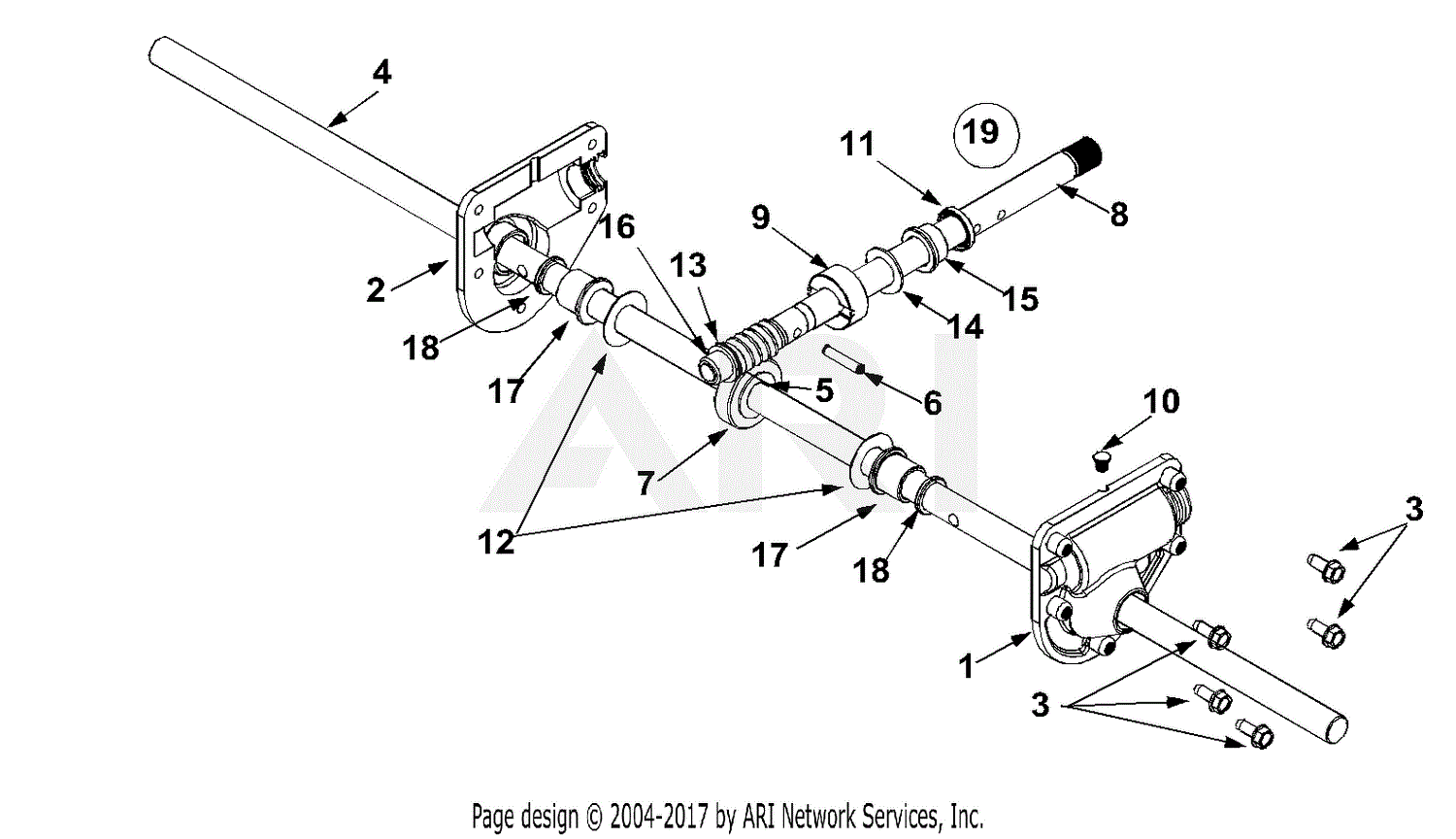 MTD 31AE633E401 (2001) Parts Diagram for Gear Assembly
