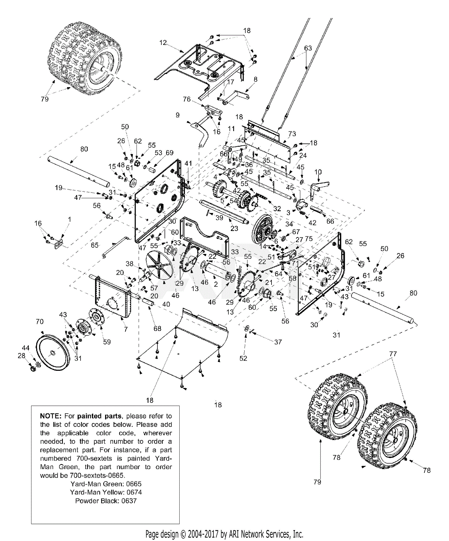 MTD 31AE993J401 (2002) Parts Diagram for Drive & Wheels