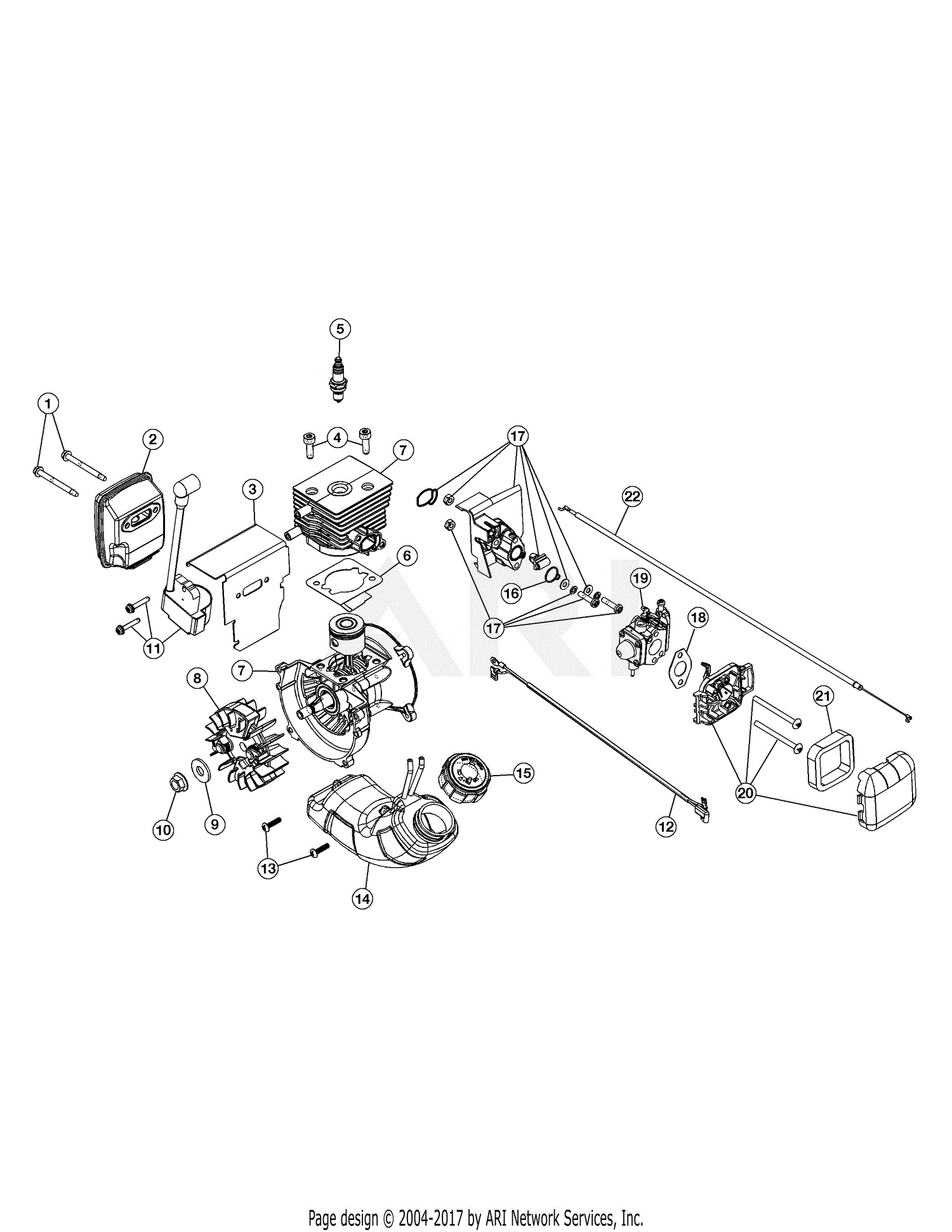 MTD YM2BV 41BS2BVG901 Parts Diagram for Engine Assembly