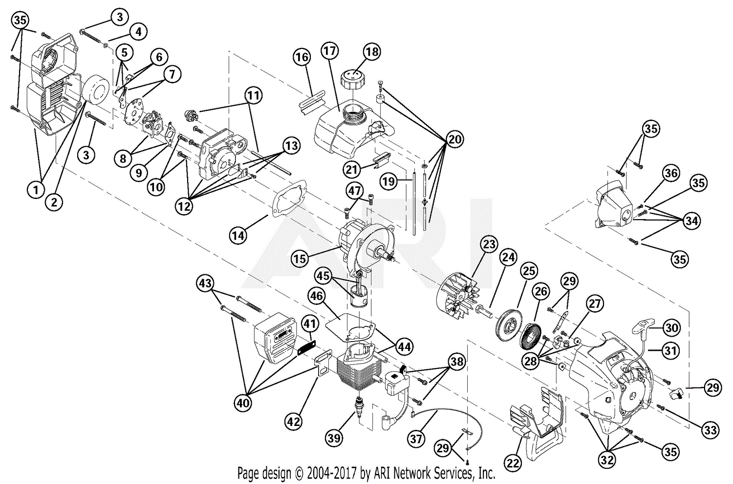 MTD YM1500 41BDY15G401 41BDY15G401 YM1500 Parts Diagram for Engine Parts