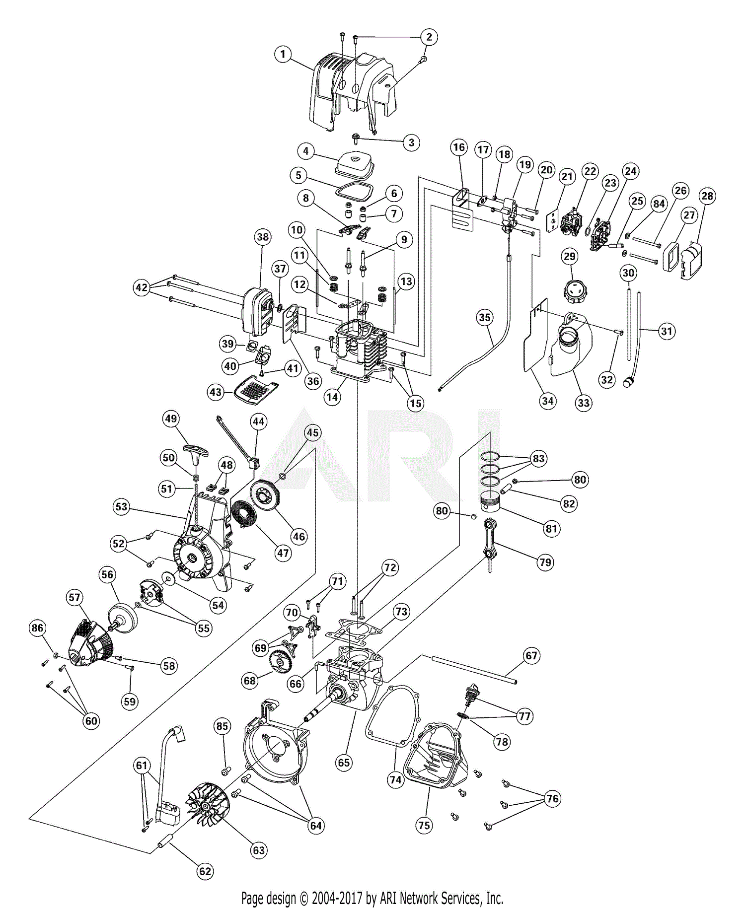 MTD YM26CS 41AD26CC901 41AD26CC901 YM26CS Parts Diagram for Engine