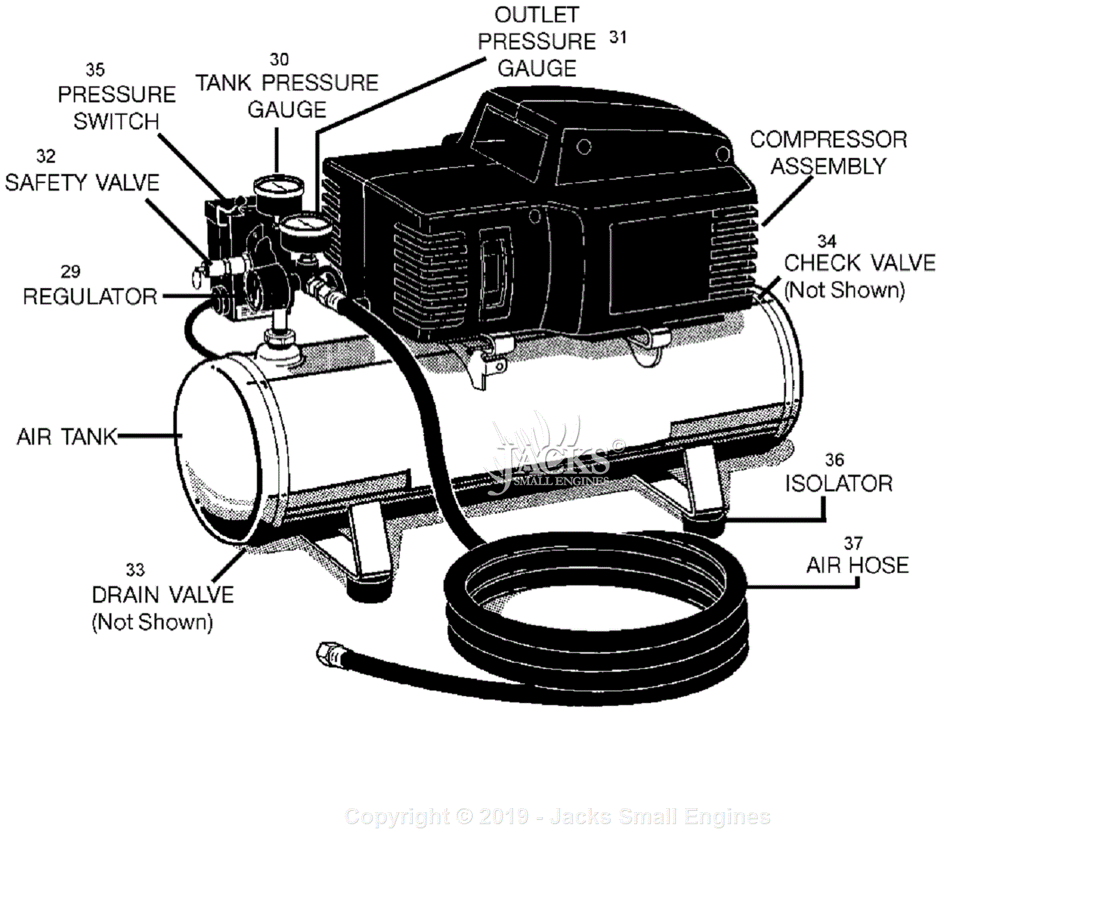 Devilbiss HFAC153 Type 3 Parts Diagram For Assembly