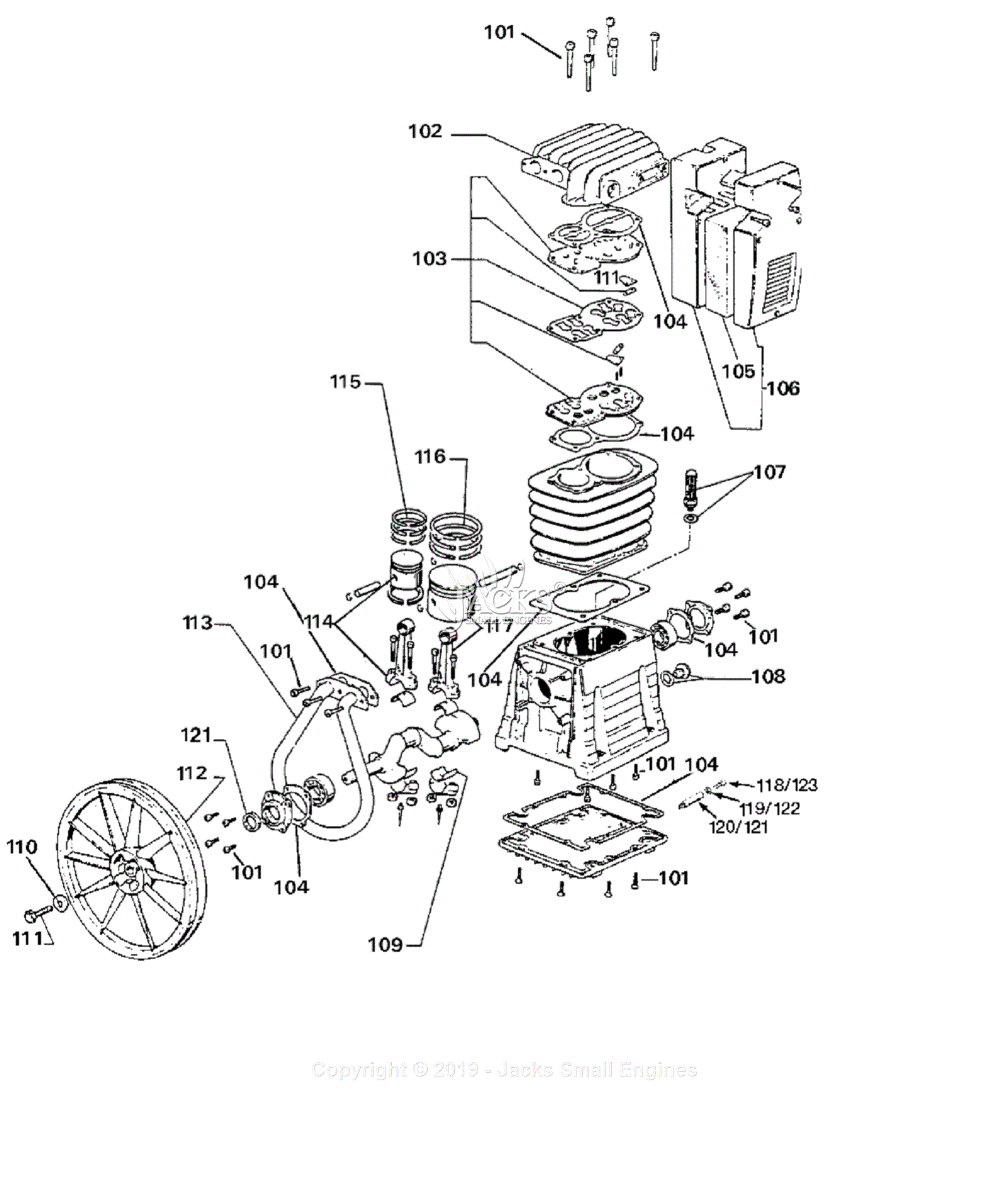 Devilbiss IRLK6580V2 Type 1 Parts Diagram for Pump Assembly