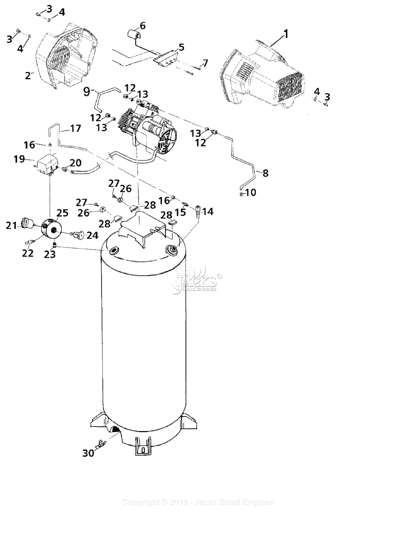 Devilbiss PAFTV660V Type 2 Parts Diagram For Assembly