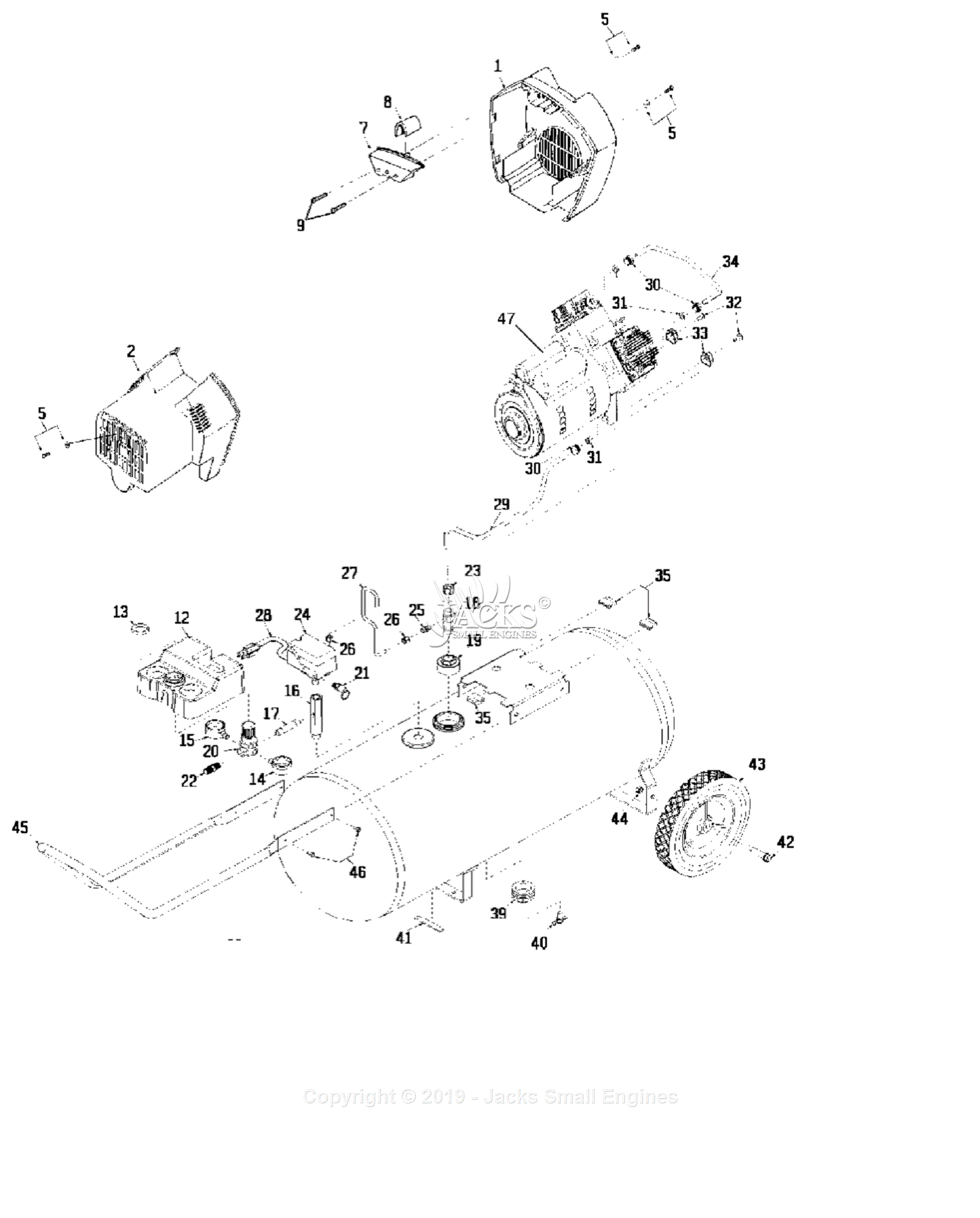 Devilbiss RAC500TVE30 Type 2 Parts Diagram For Assembly