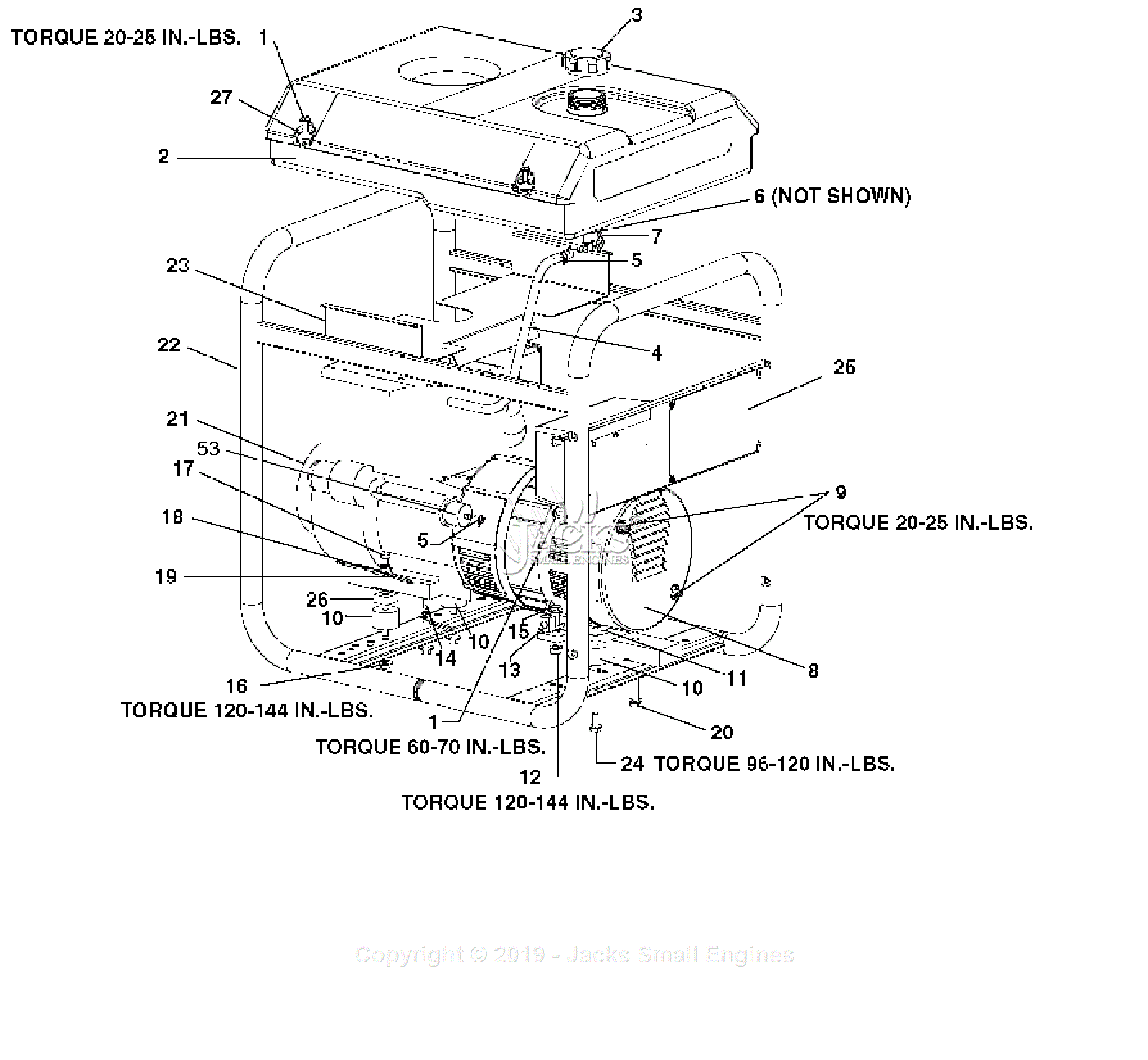 Devilbiss GT5250-WK Type 1 Parts Diagram for Assembly