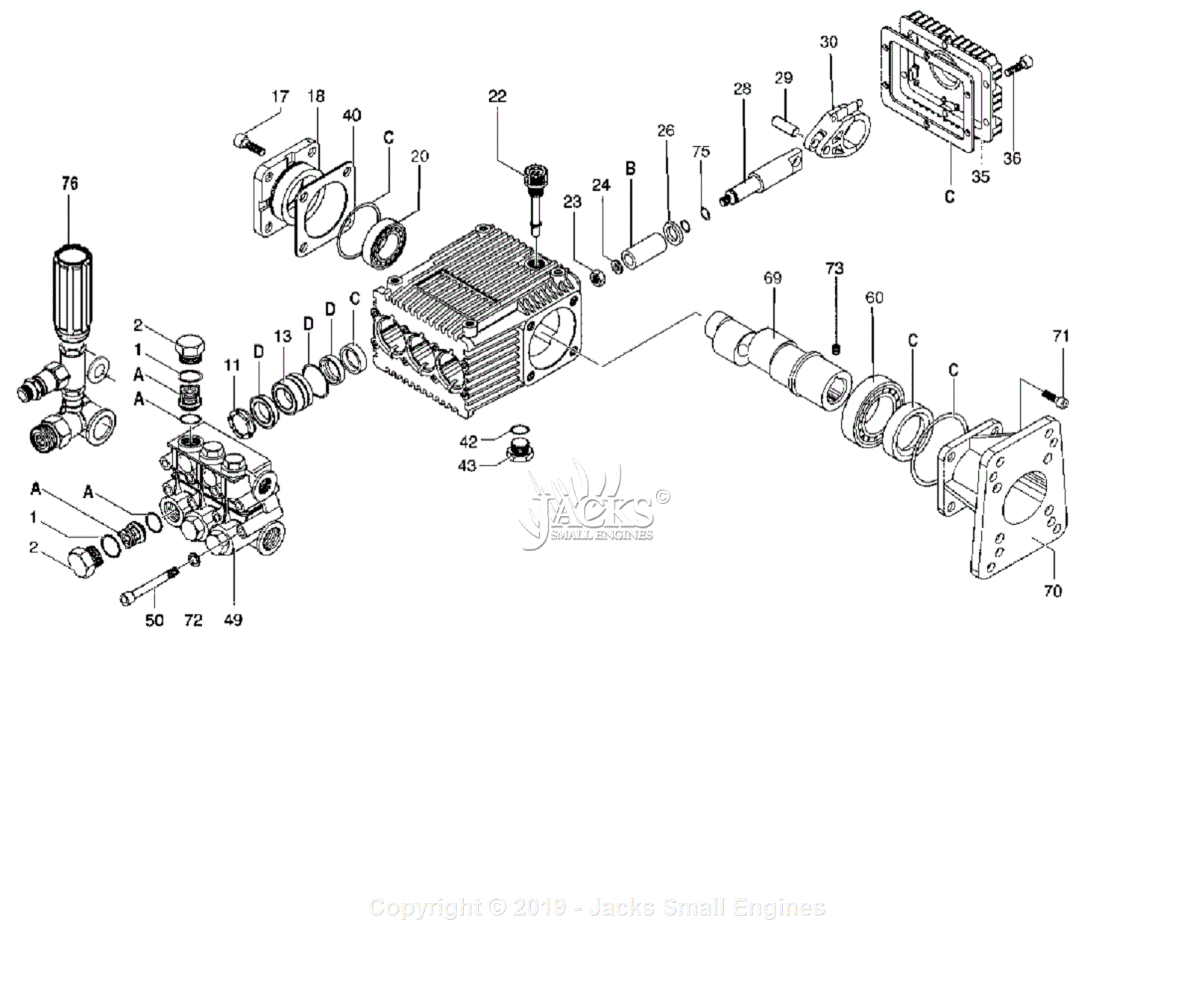 Devilbiss 3540cwhp Type 0 Parts Diagram For Pump Assembly