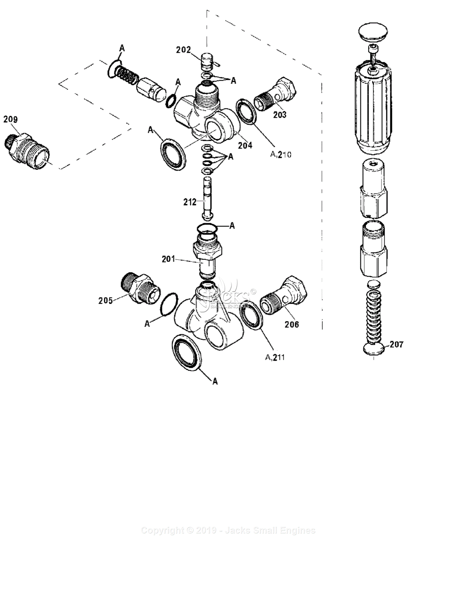 Devilbiss EXHP3640 Type 0 Parts Diagram for AR-20242 Unloader Assembly