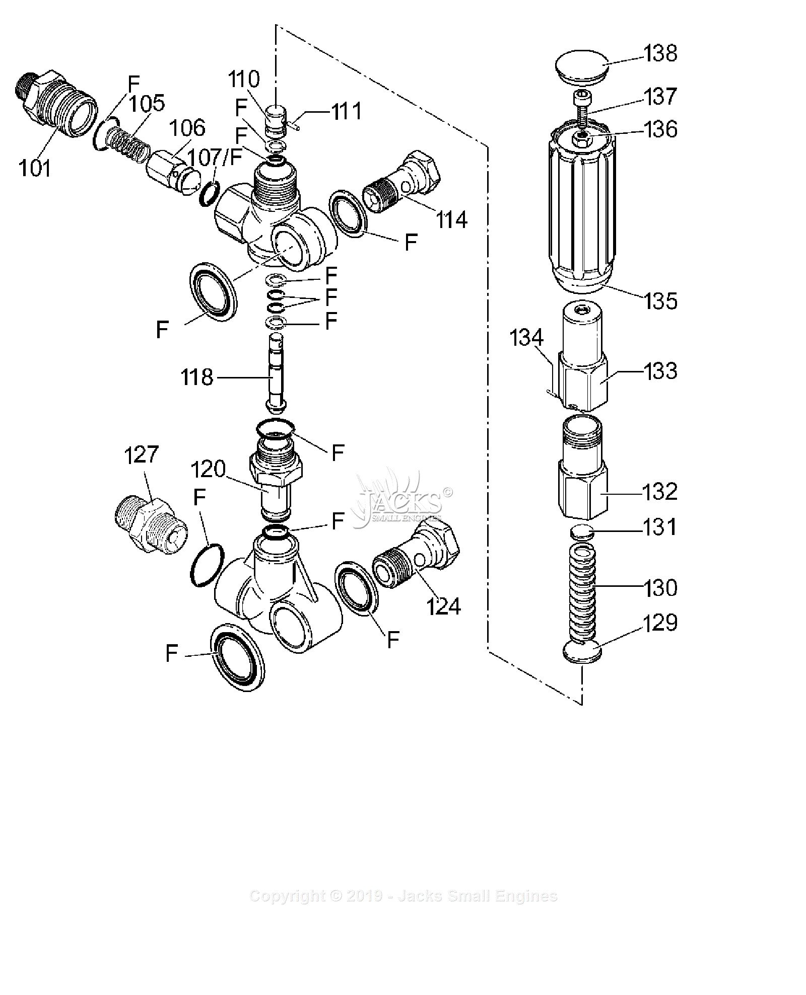 Devilbiss EXWGC3240 Type 1 Parts Diagram for Unloader Assembly