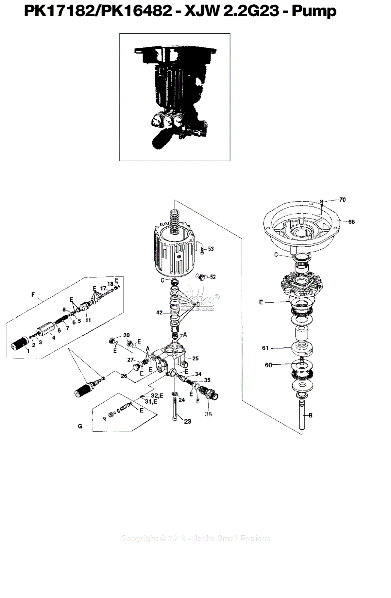 Devilbiss MV5760B Parts Diagram for Pump Assembly