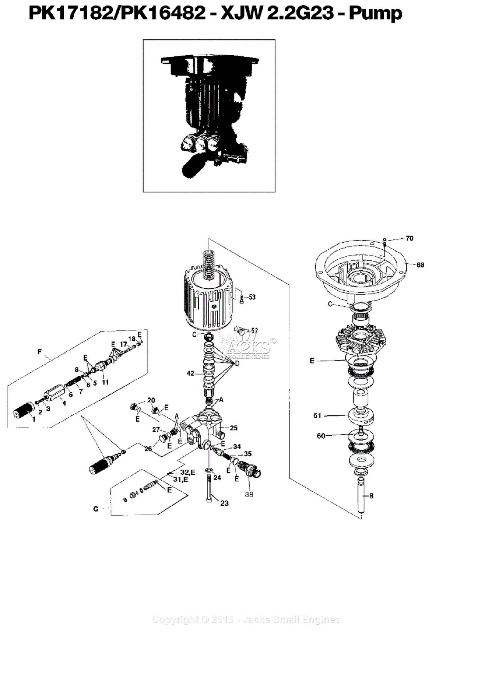 Devilbiss WGV2424 Type 1 Parts Diagram for Pump Assembly