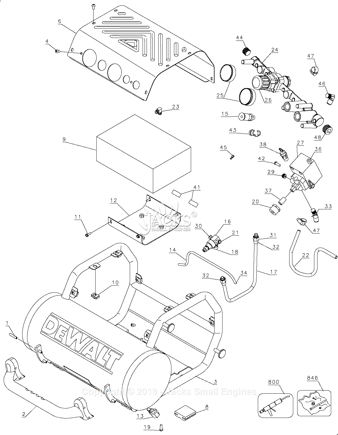 Dewalt D55155 Type 2 Parts Diagram for Air Compressor