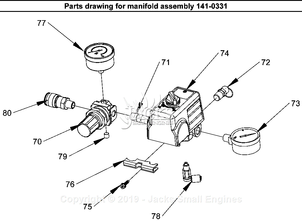 Dewalt DXCMLA1983054 Parts Diagram for Manifold