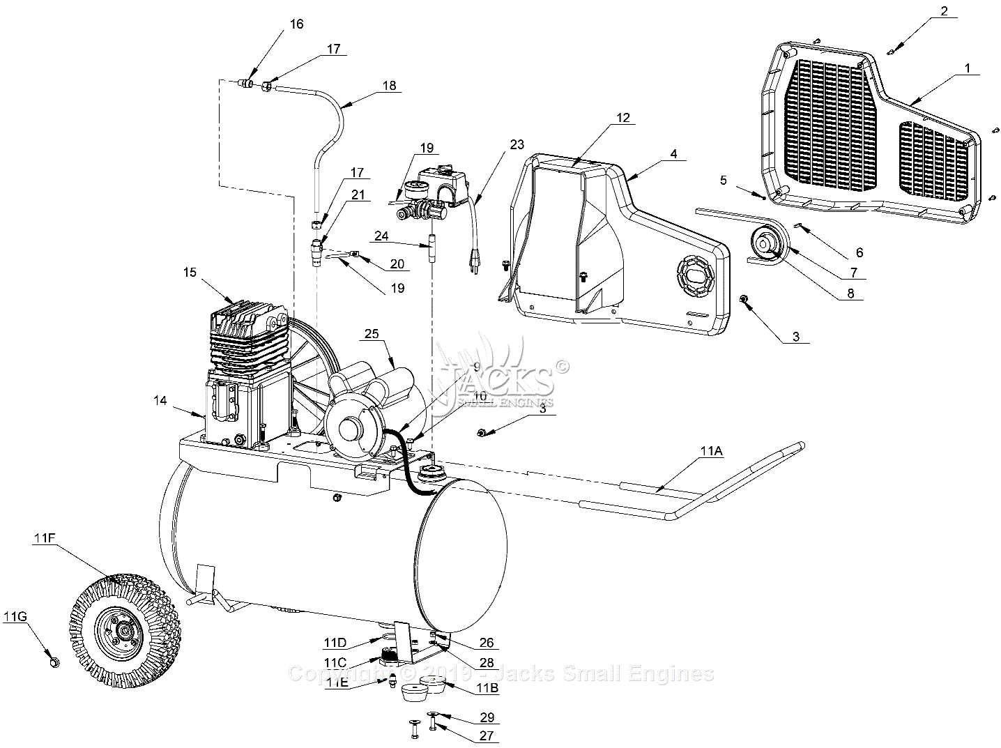 Dewalt DXCMPA1982054 Parts Diagram for Air Compressor