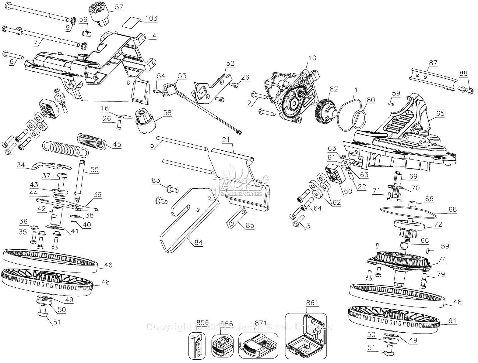 Dewalt DCS374B Parts Diagram For Band Saw 1