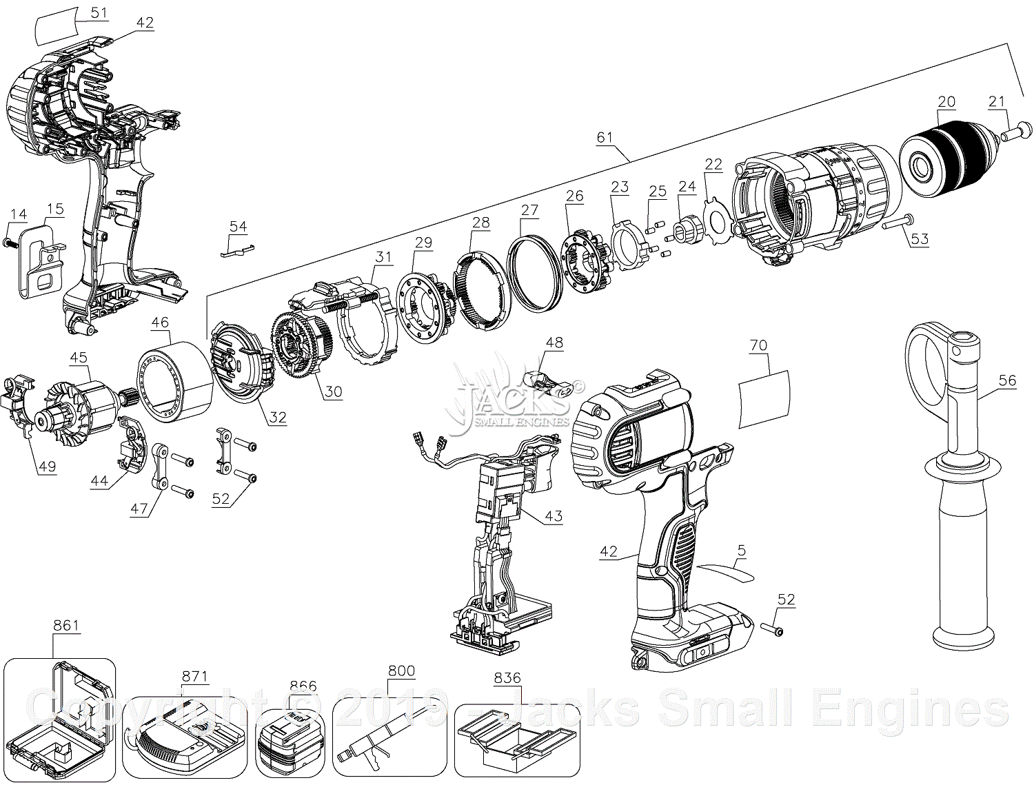 Dewalt DCD980L2-AR Parts Diagram for