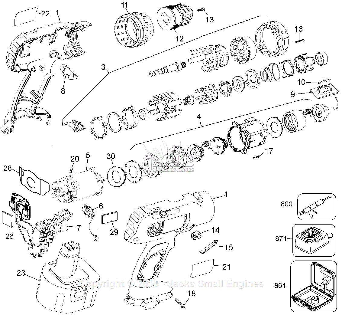 Dewalt DW974K Parts Diagram for Drill