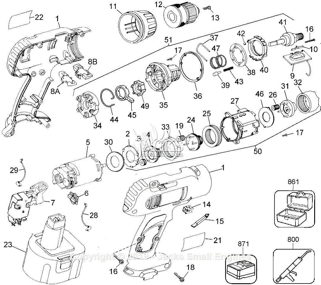 Dewalt DW997B Parts Diagram for Drill