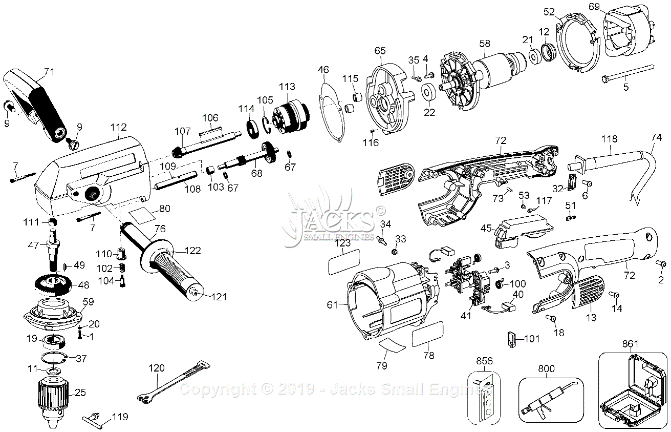 Dewalt DW124 Type 2 Parts Diagram for Drill