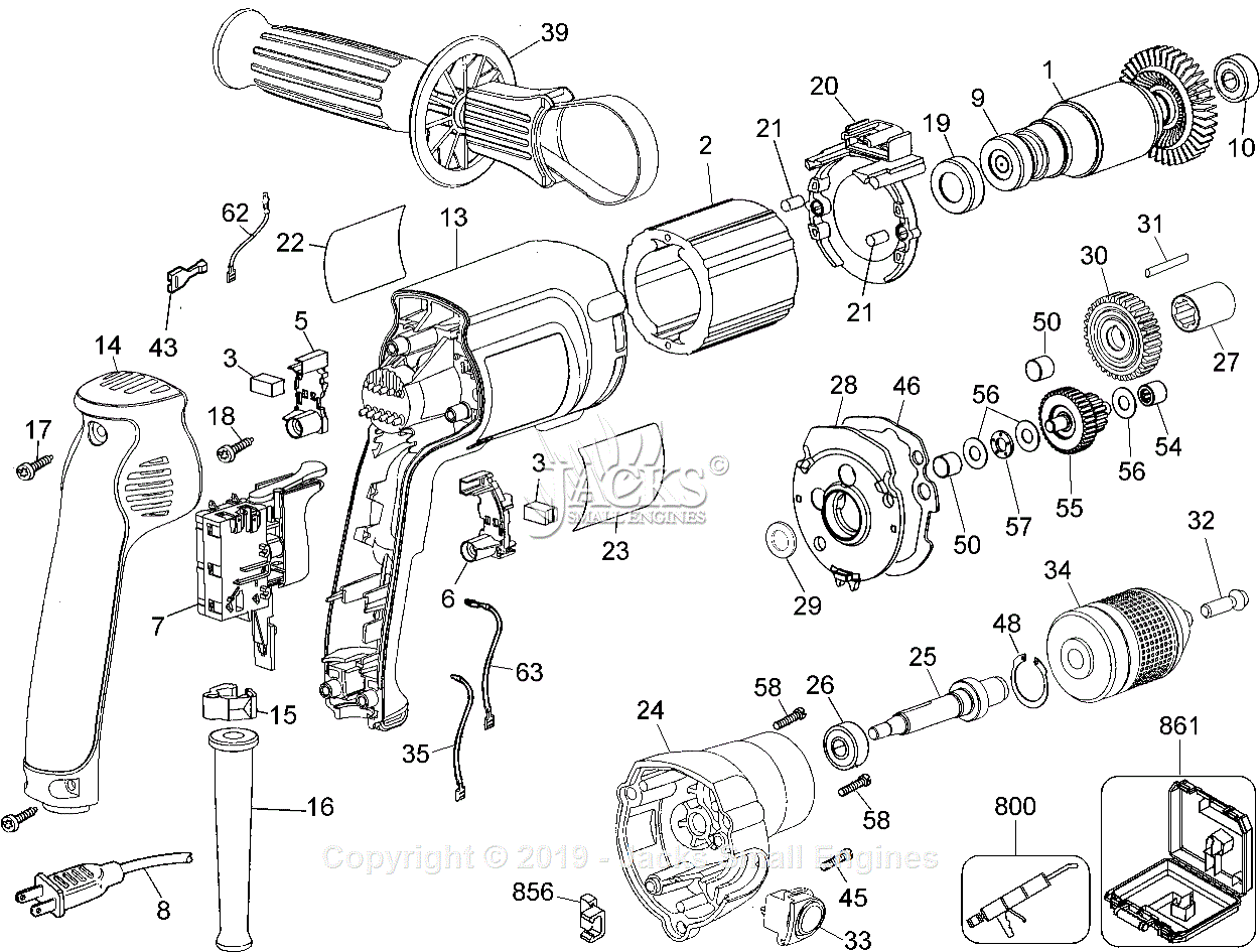 Dewalt DW236 Type 2 Parts Diagram for Drill